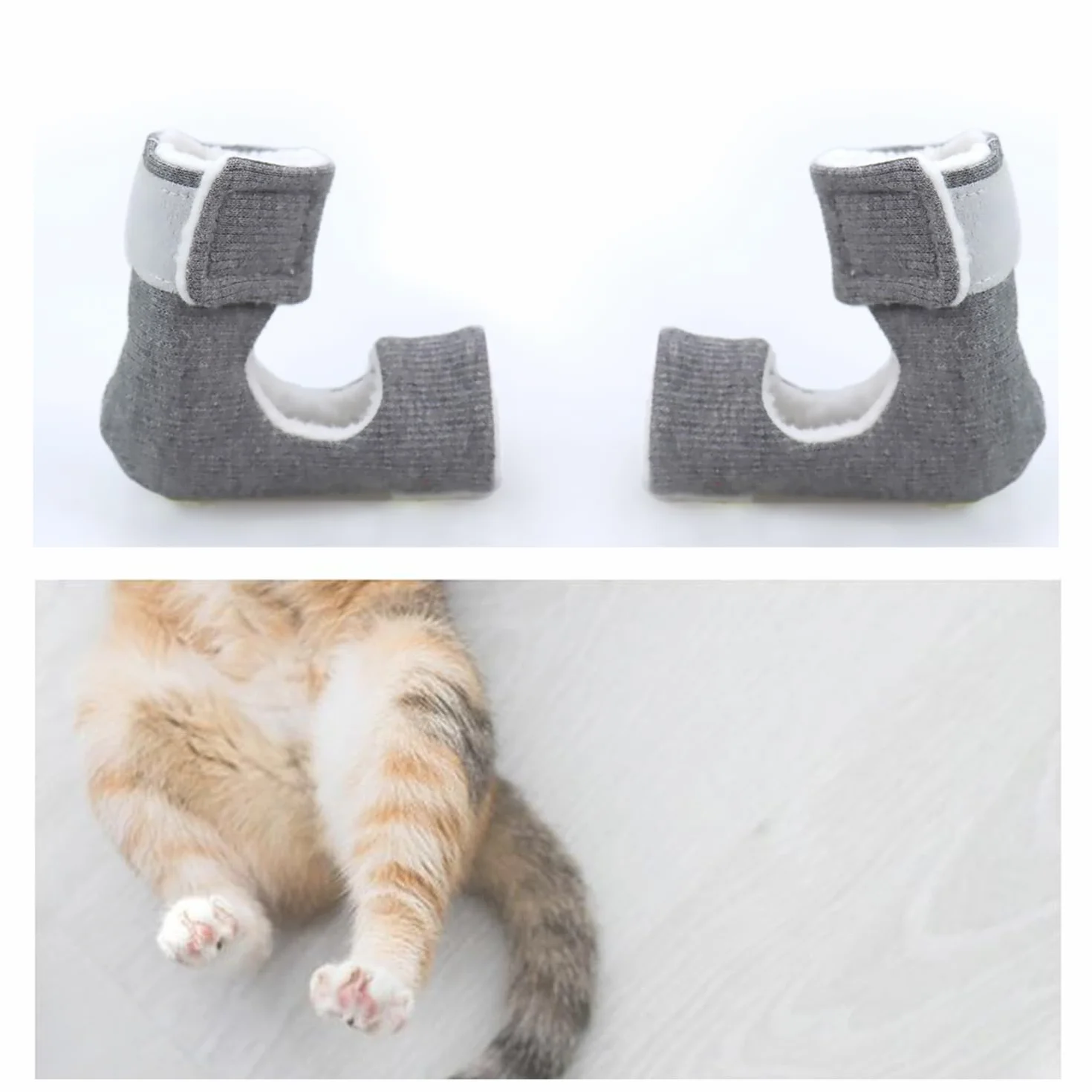 Tinkare 1 Paire Chaussettes Protection Cheville Chat Récupération Douleur Plaies