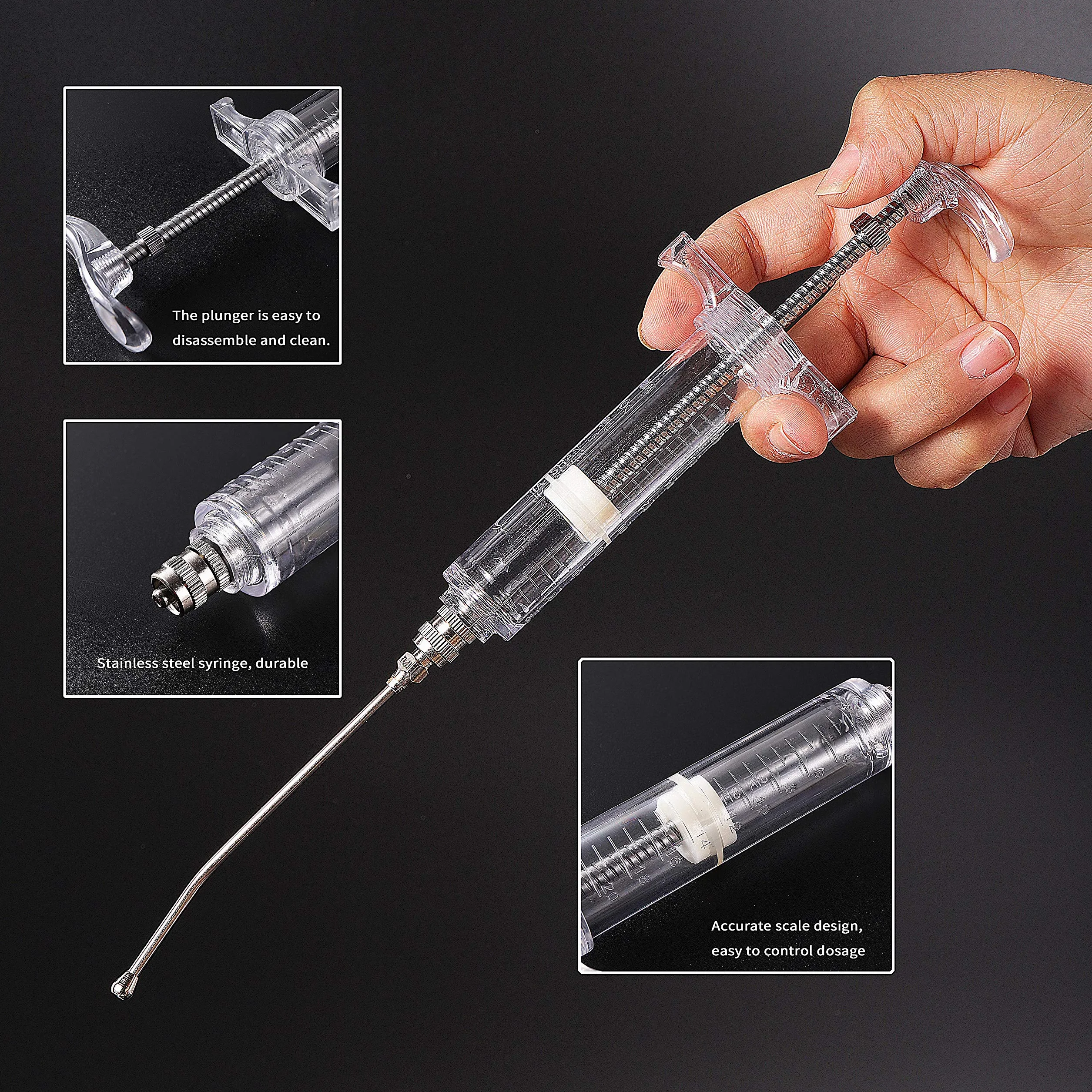 Ensemble de seringues d'alimentation manuelle pour oiseau bébé perroquet 50 ML avec 6 tubes de gavage incurvés et cuillère en acier inoxydable