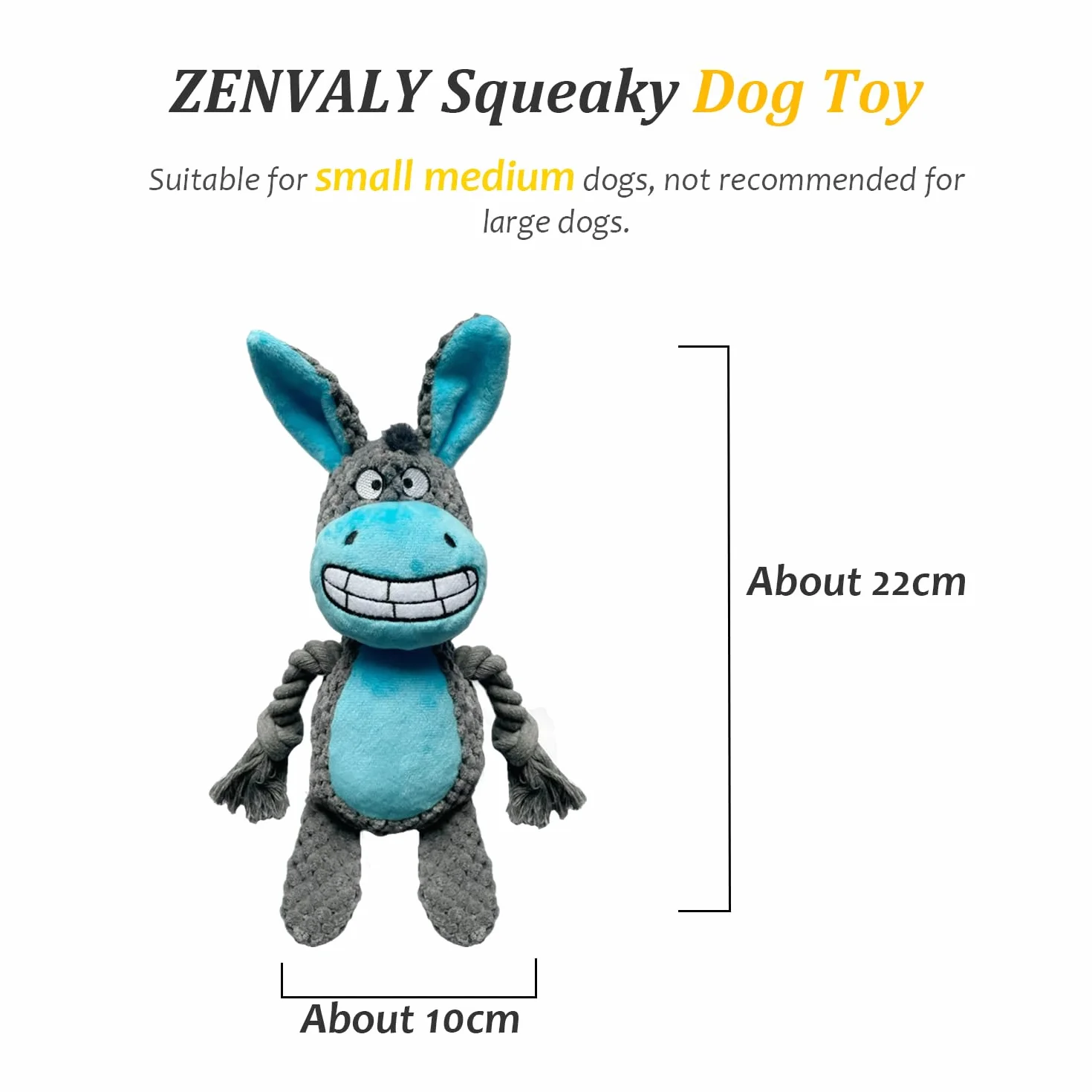 Jouet pour Chien en Peluche Indestructible avec Papier Crépitant Interactif en Forme d'Âne