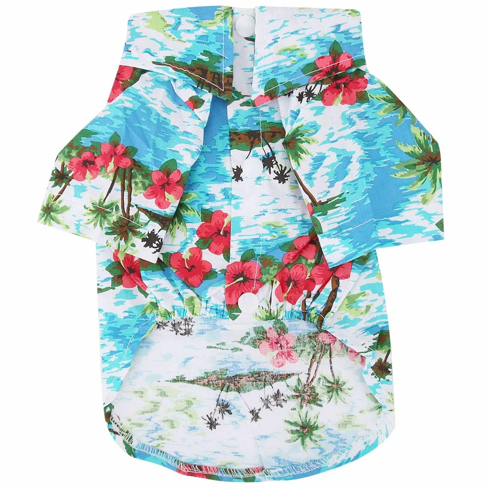Chemise hawaïenne chien t-shirt d'été confortable beach resort style vêtements pour animaux petits à moyens chiens chats M