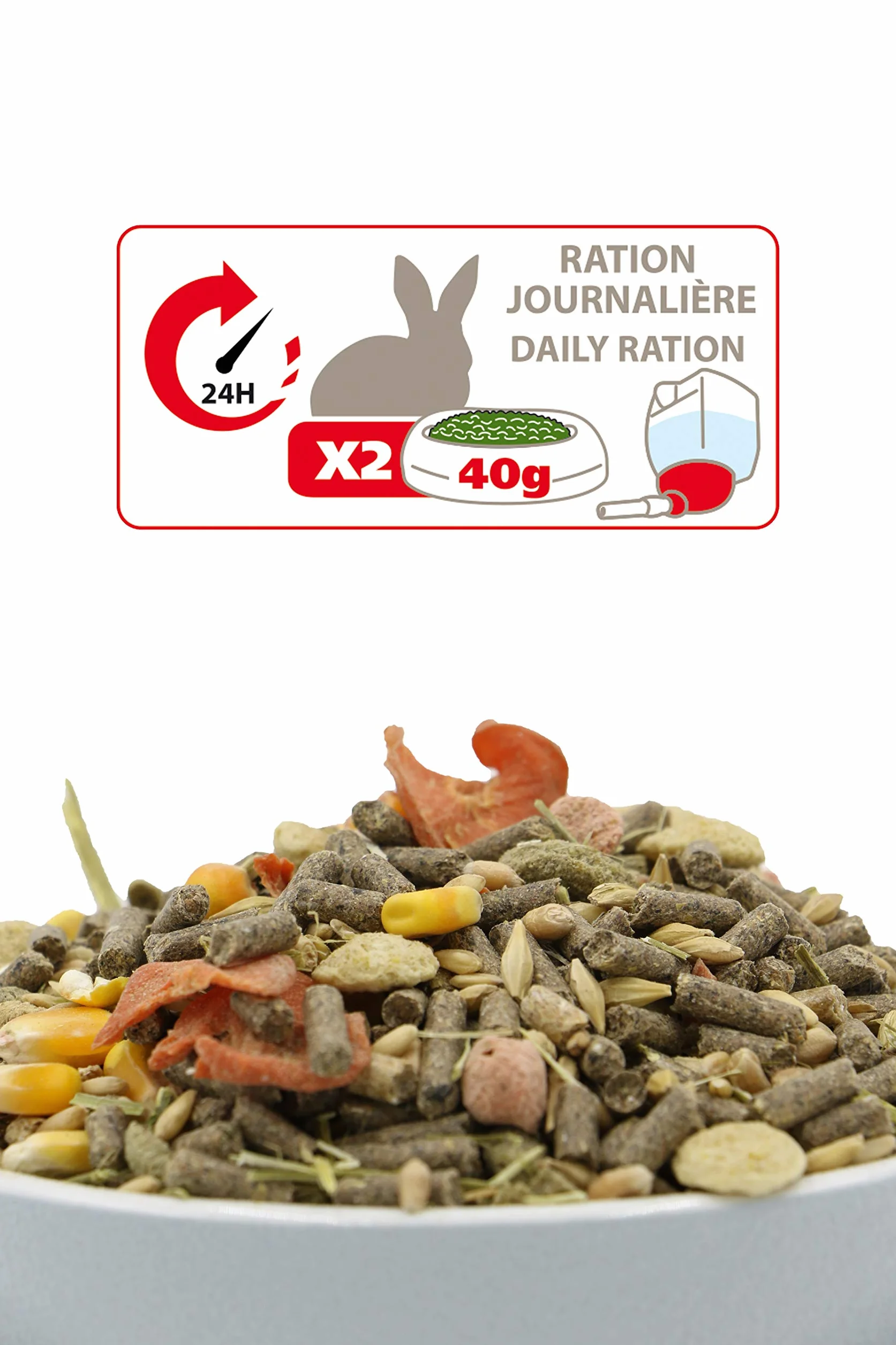 AIME NUTRI'MIX Nourriture pour Lapin Nain Mélange varié 900g