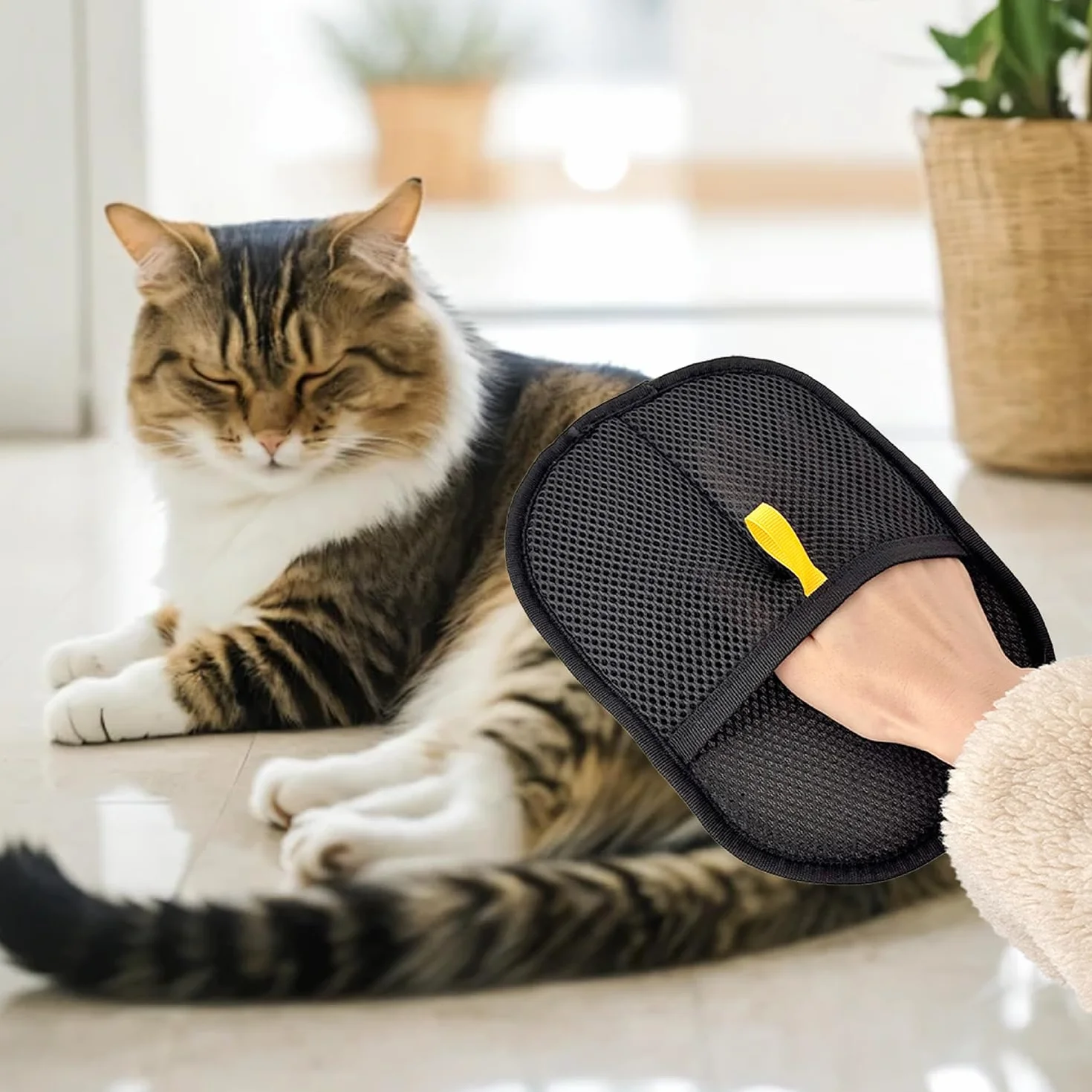 Gant Ramasse Poils Animaux Double Face pour Chiens et Chats Brosse Anti Poils