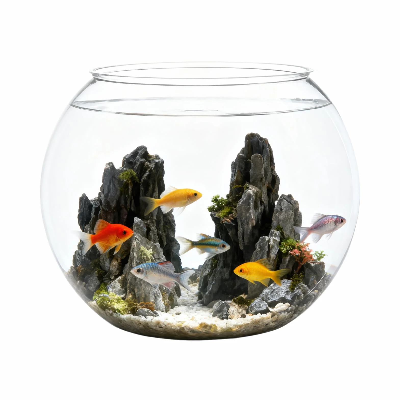 Bocal À Poissons Résistant Chocs Petit Récipient Aquarium à Bulles Transparent