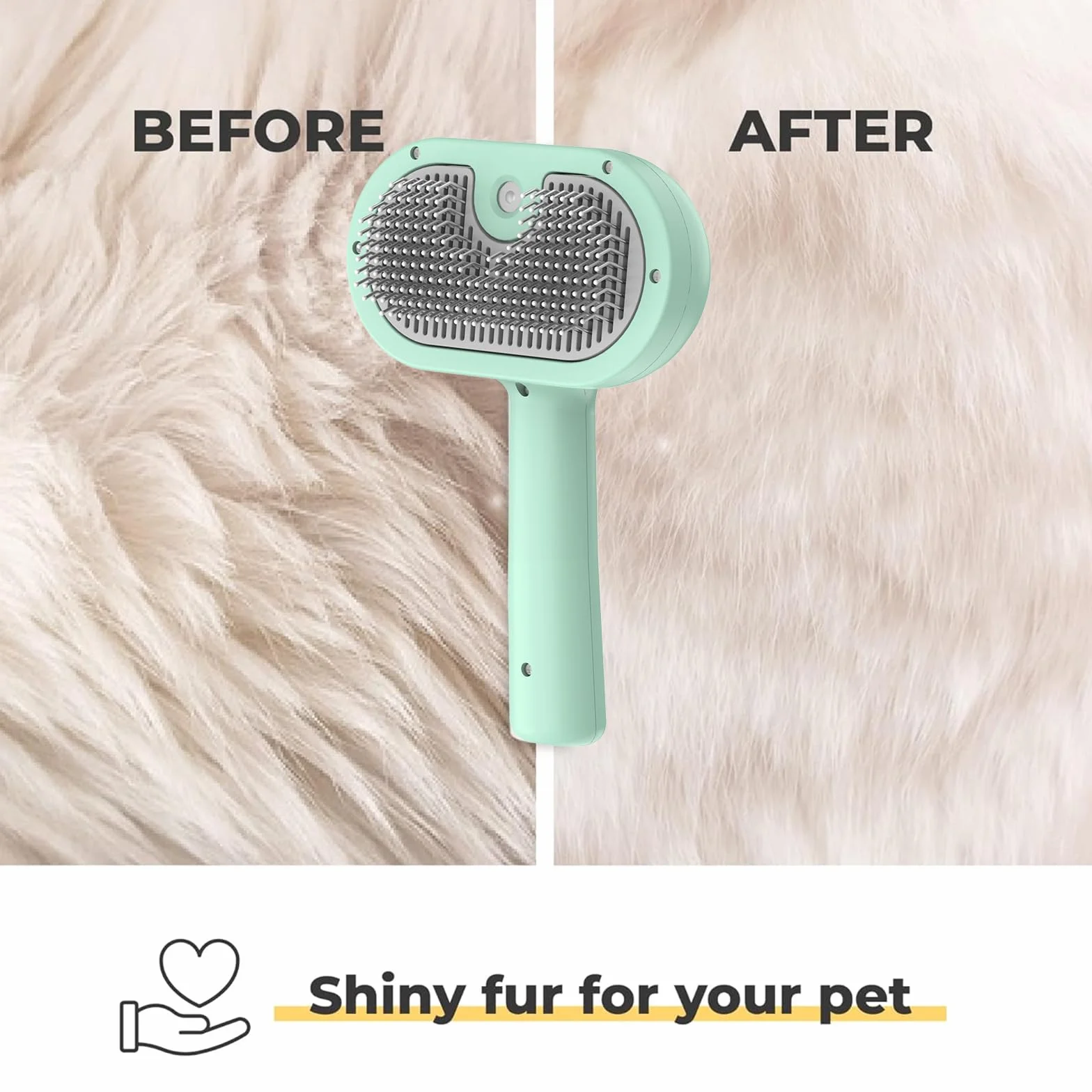 Brosse à Vapeur 3 en 1 pour Chien et Chat - Peigne de Massage Rechargeable avec Réservoir d'Eau
