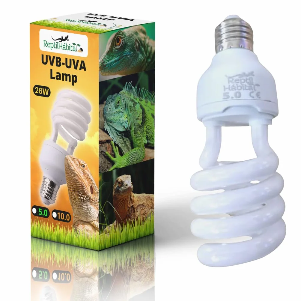Ampoule UVB 10.0 UVA 13W E27 pour Terrarium Reptiles Tortues Pogona