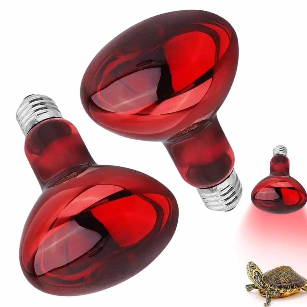 Reptile Ampoules Chauffantes 100W Lampe Chauffante E27 Infrarouge Dimmable 2 Pièces