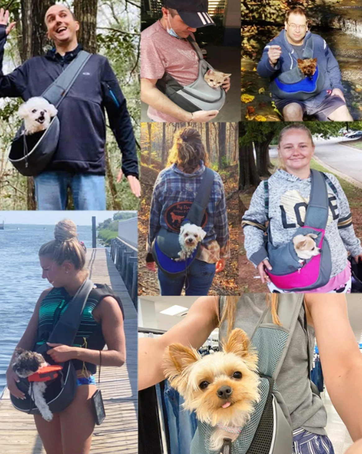 Sac de transport pour animal domestique en maille mains libres réglable rembourré avec poche et crochet