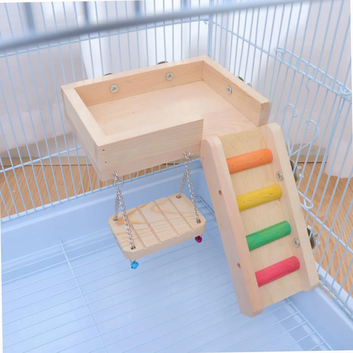 Beaupretty Jouet Échelle pour Animaux, Balançoire à Oiseaux, Matériau Sûr, Grand Format, Jeu D’Escalade pour Hamster et Perroquet, Accessoire Ludique pour Cage D’Oiseaux, Petits Animaux