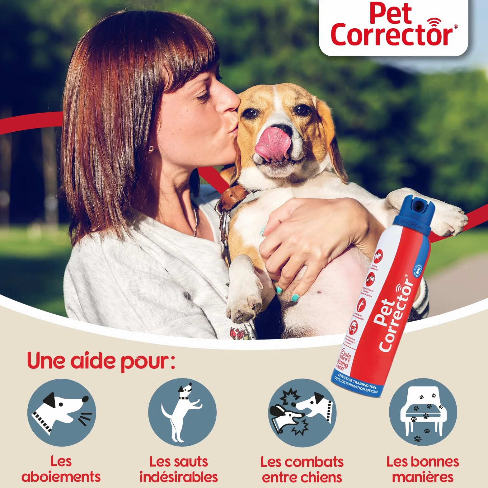 Pet Corrector Spray de dressage pour chien - Aide à contrôler les aboiements, sauts, vol de nourriture, détérioration des meubles, combats et attaques