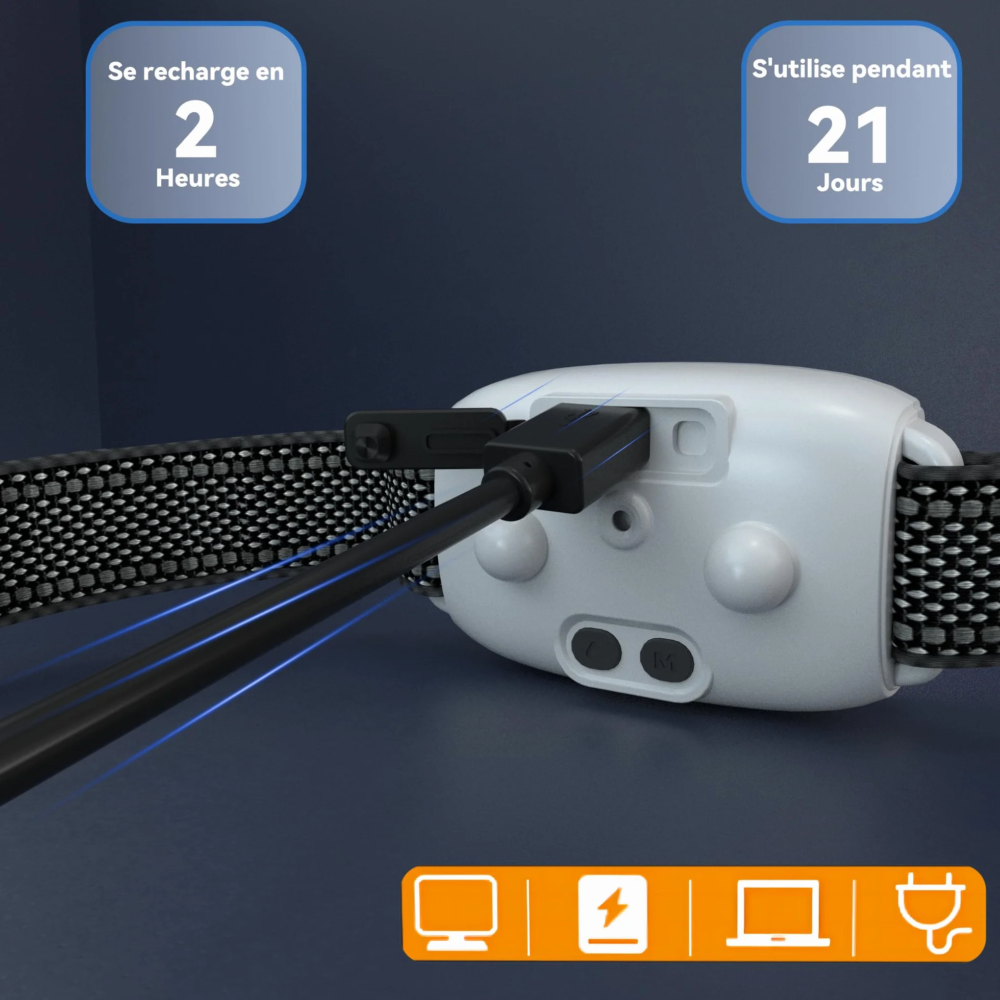Meloive Collier Anti Aboiement Chien Conformes à La Nouvelle Loi 2025 Détection Intelligente 4 Modes Rechargeable Blanc