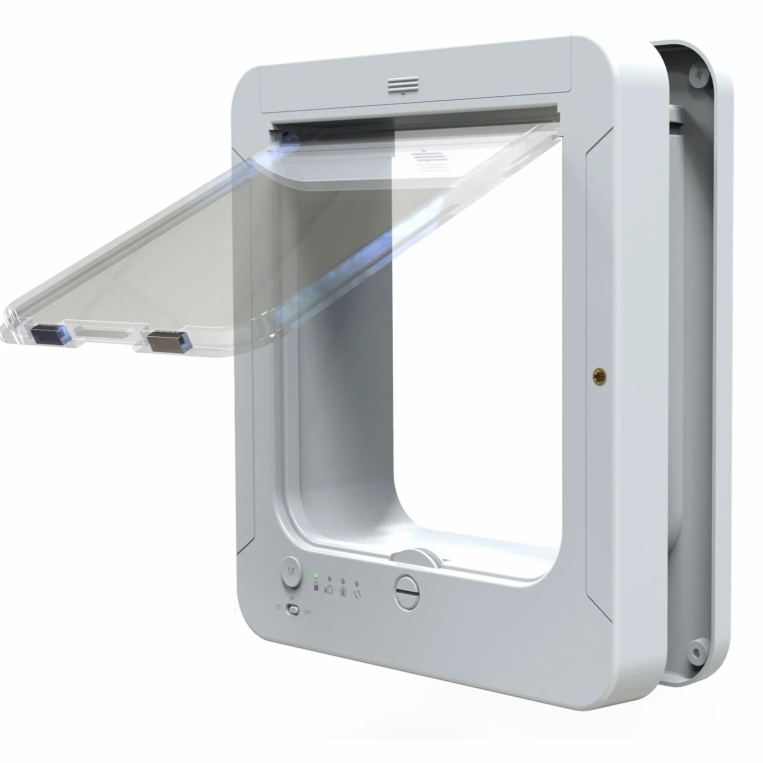 Chatière Intelligente Sureflap avec Microchip, 2 Colliers Détecteurs, 1 Télécommande, 19,5 x 21 cm, Blanc