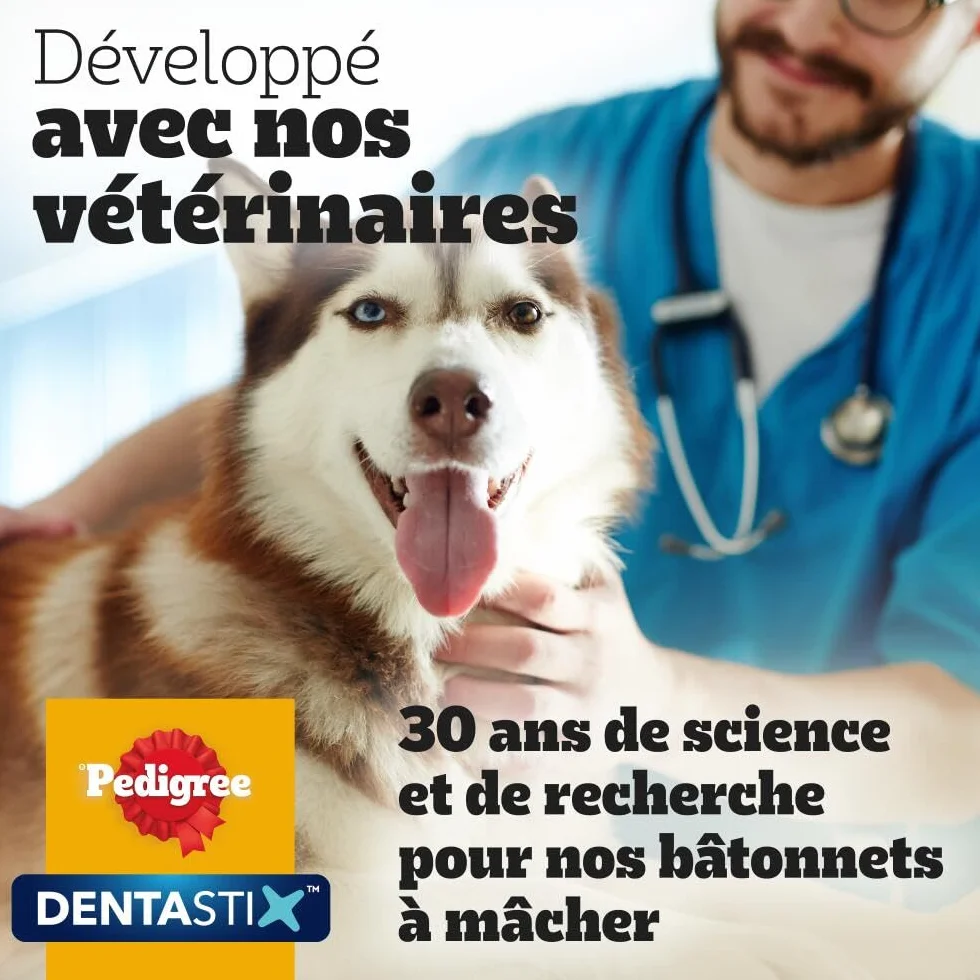 PEDIGREE DENTASTIX 56 Bâtonnets à Mâcher pour Petits Chiens 5-10kg, Saveur Poulet et Bœuf