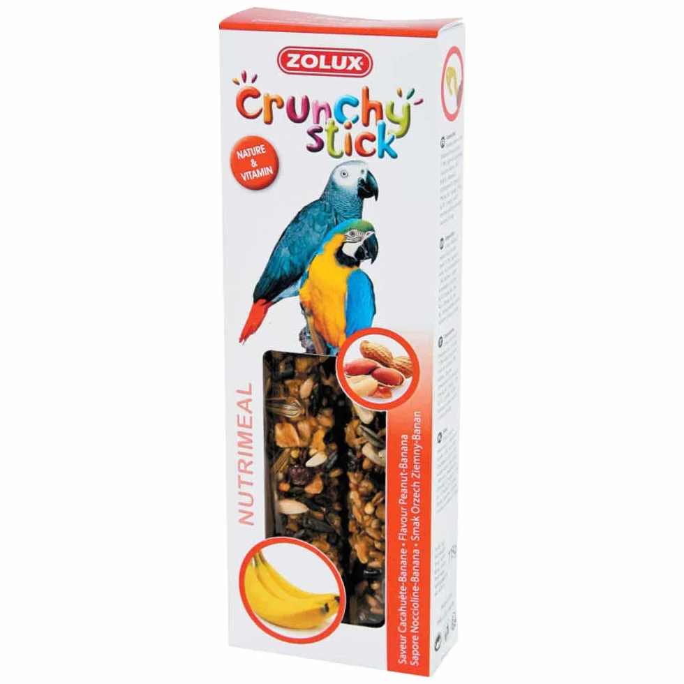 Zolux Crunchy Stick Friandise Perroquet Cacahuète Banane 115 g