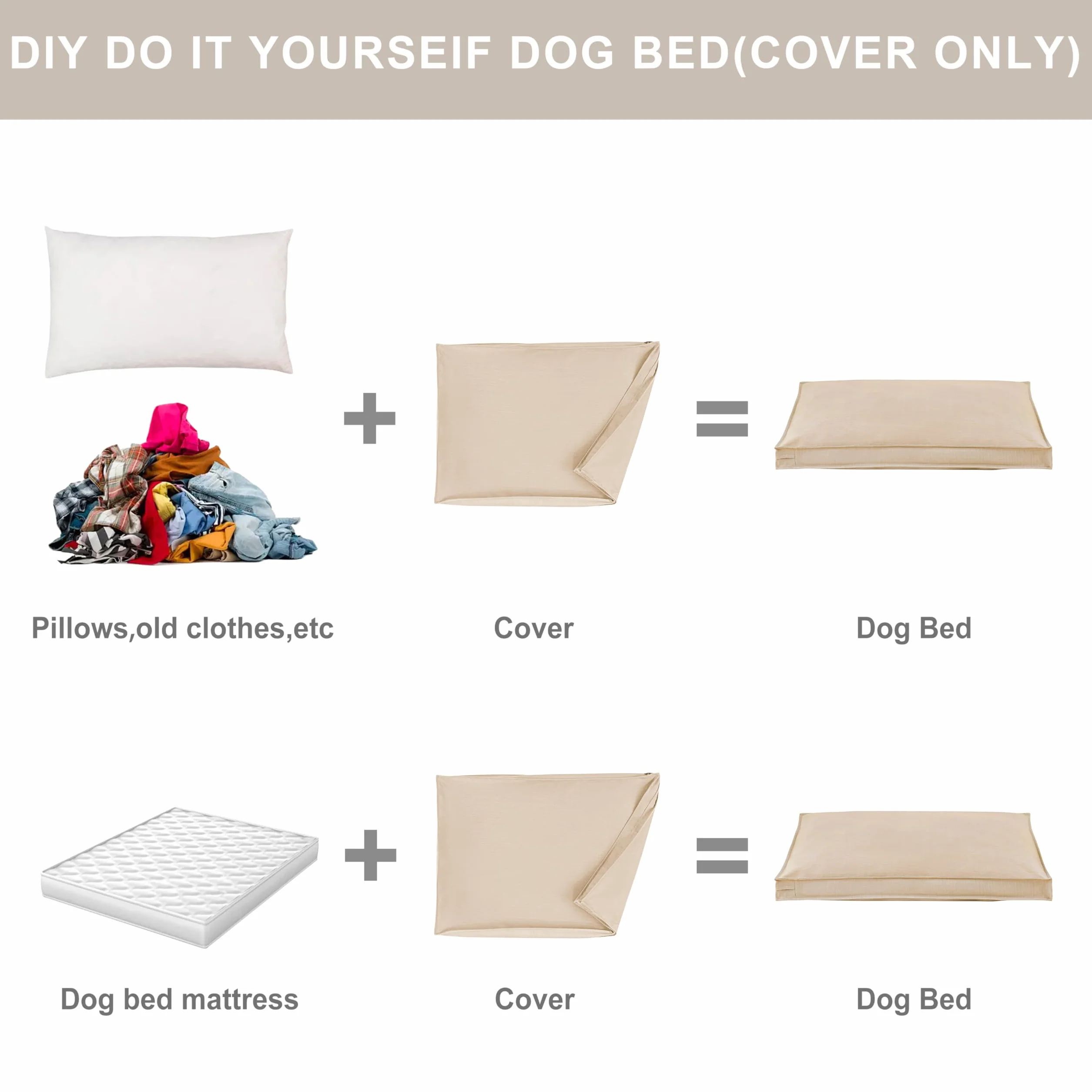 Housse de matelas imperméable pour chien et chat 111 x 80 x 7,5 cm Kaki