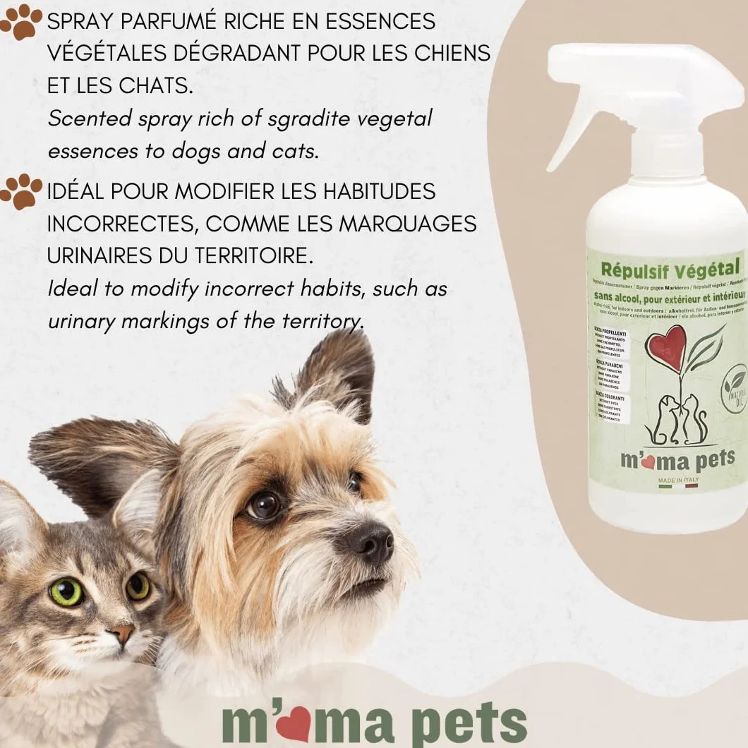 Mama Pets Répulsif pour Chiens et Chats 500ml Spray Anti-Urine Intérieur Extérieur