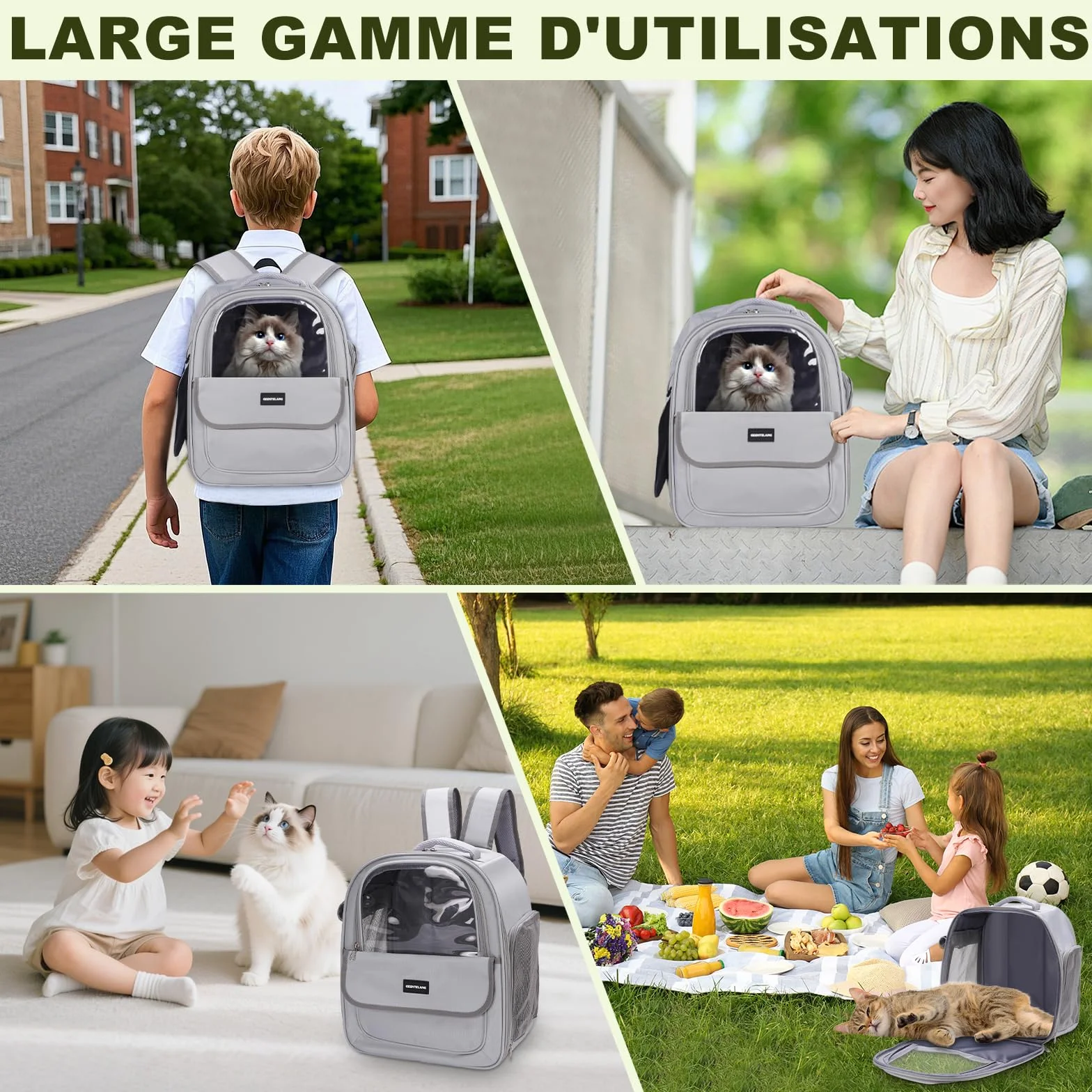 Sac à Dos Transport Chat Respirant Confortable Porte-Chat Bulle Fenêtre 7kg Voyage Randonnée
