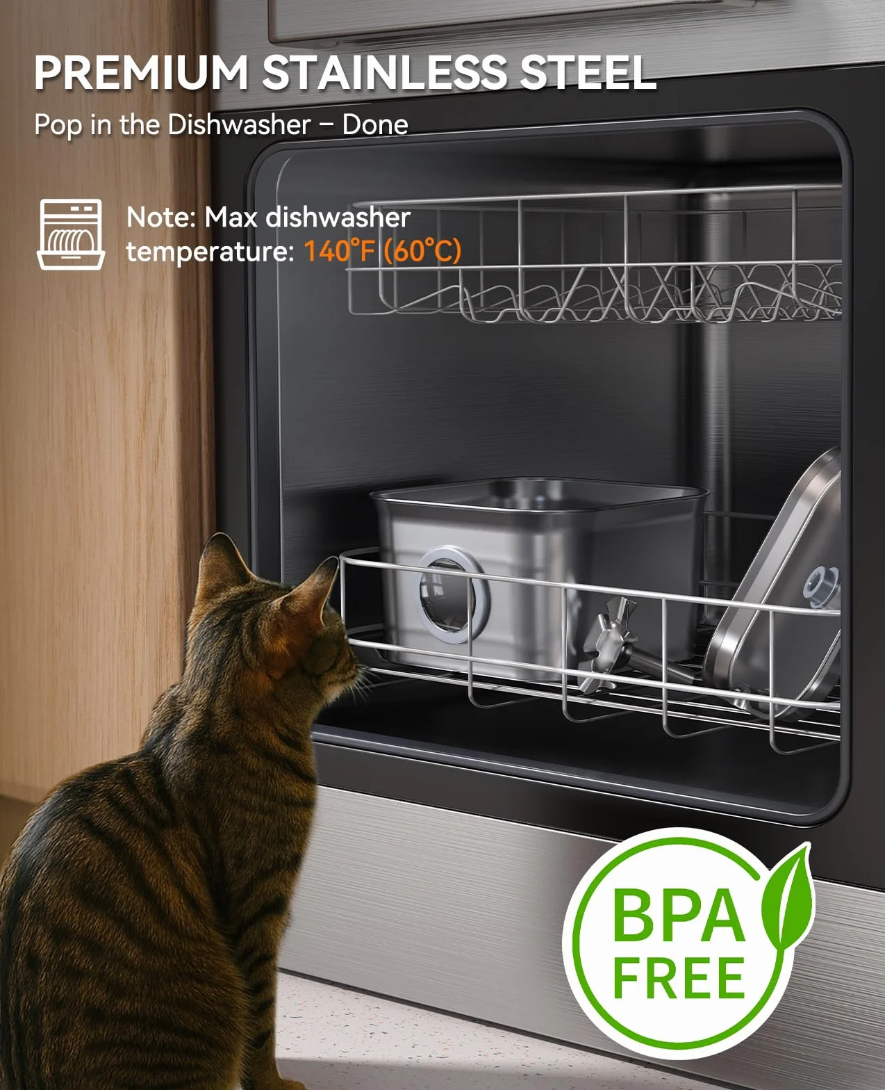 FEELNEEDY Fontaine à Eau pour Chat INOX 2,8L avec 3 Filtres, Système Quadruple Filtration
