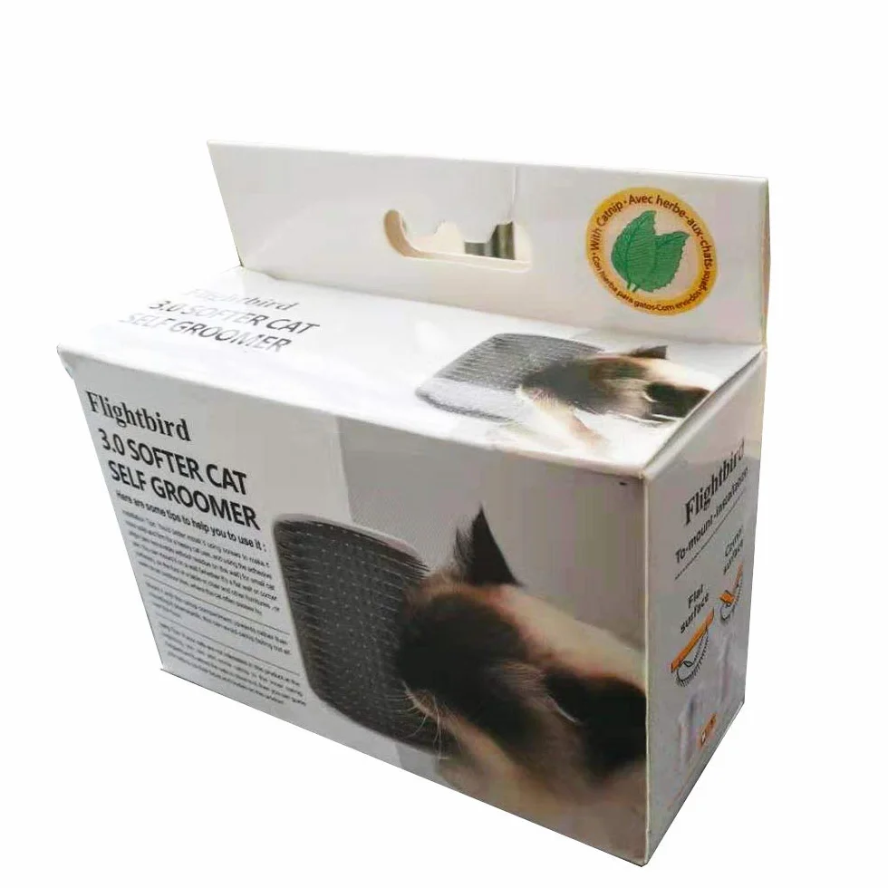 Auto Toiletteur pour Chat 3.0 Plus Doux avec Herbe, Brosse de Massage Mural, Self Groomer, 1 Paquet