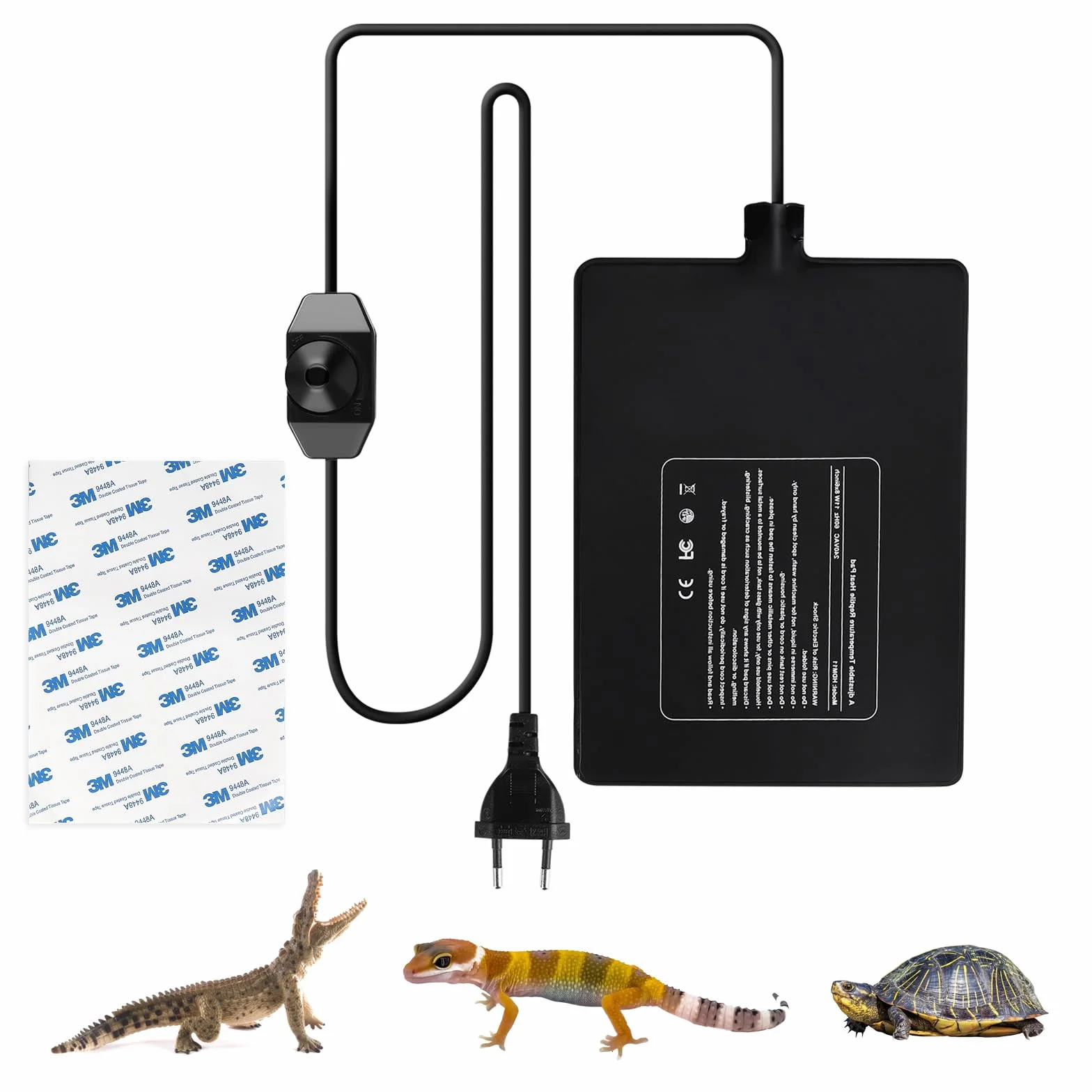 SWAWIS 23W Tapis Chauffant Terrarium 0-50℃ Coussin Chauffant Reptile Réglable 20x30cm