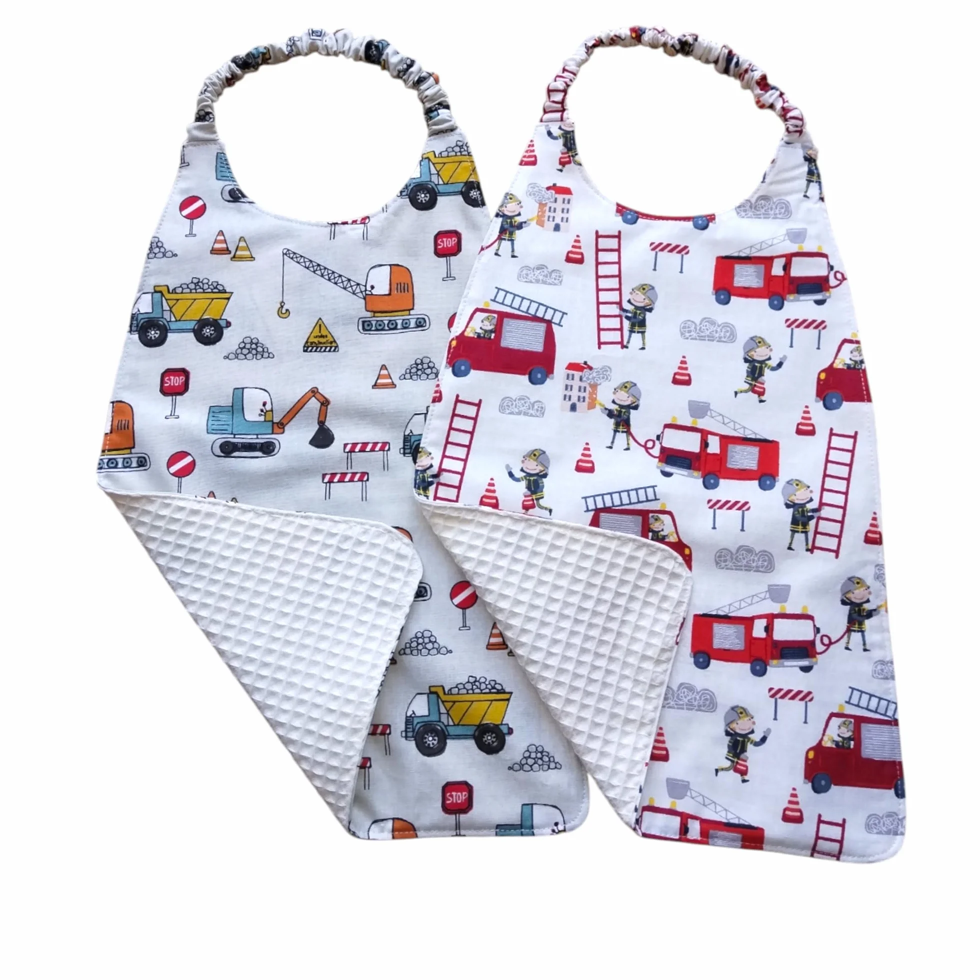 Lot de 2 serviettes de table élastique pour cantine grand bavoir maternelle