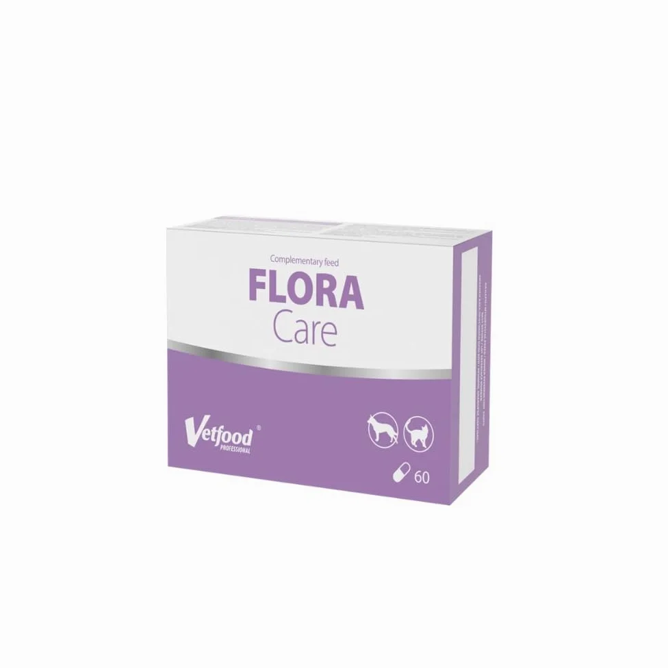 Flora Care - 60 gélules - Complément alimentaire pour chiens et chats - Avec probiotiques et prébiotiques