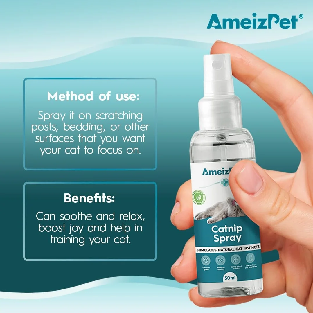 AmeizPet Spray d'herbe à Chat pour Chats 50 ML
