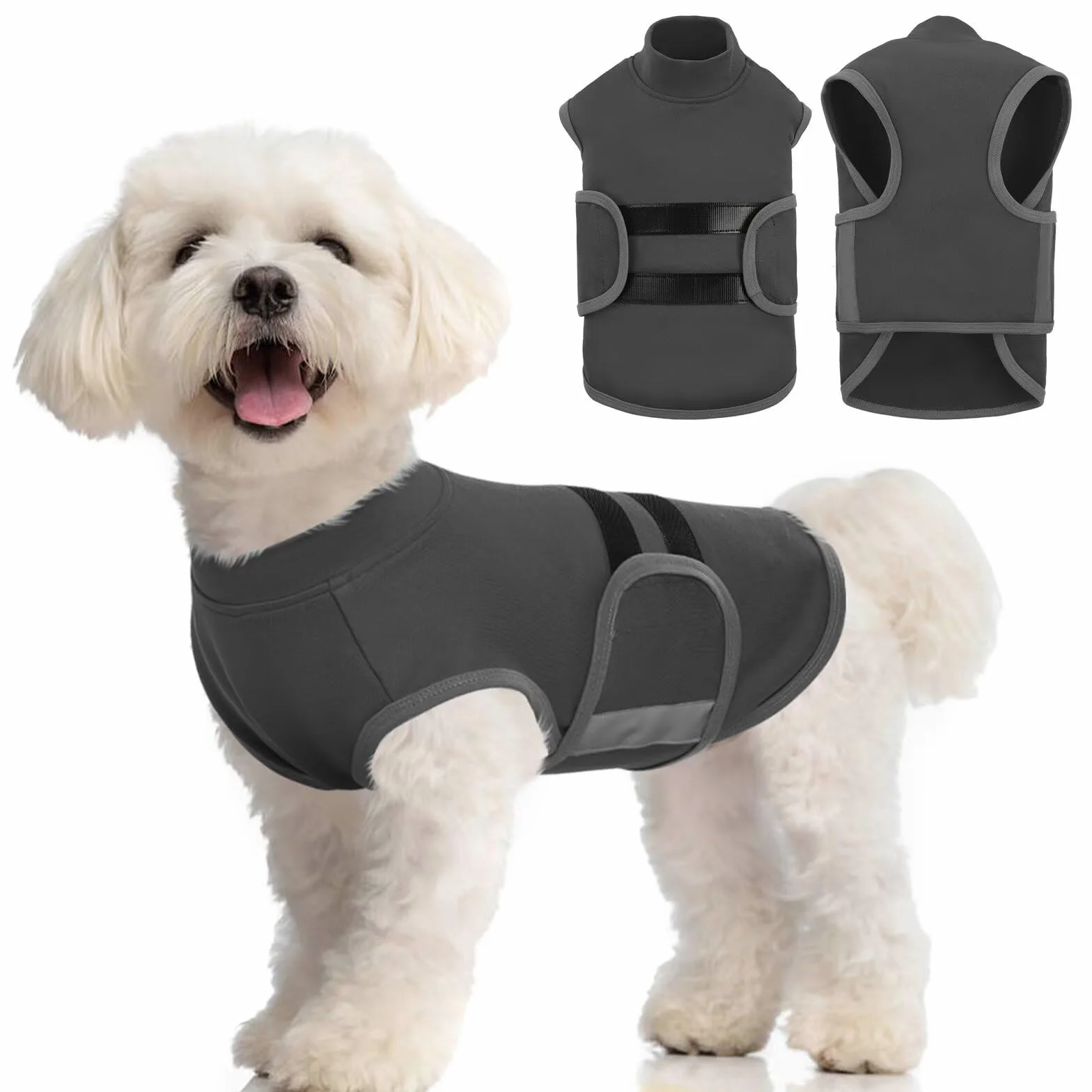 IECOii gilet anti-anxiété pour chiens, veste apaisante légère réfléchissante orages feux d'artifice