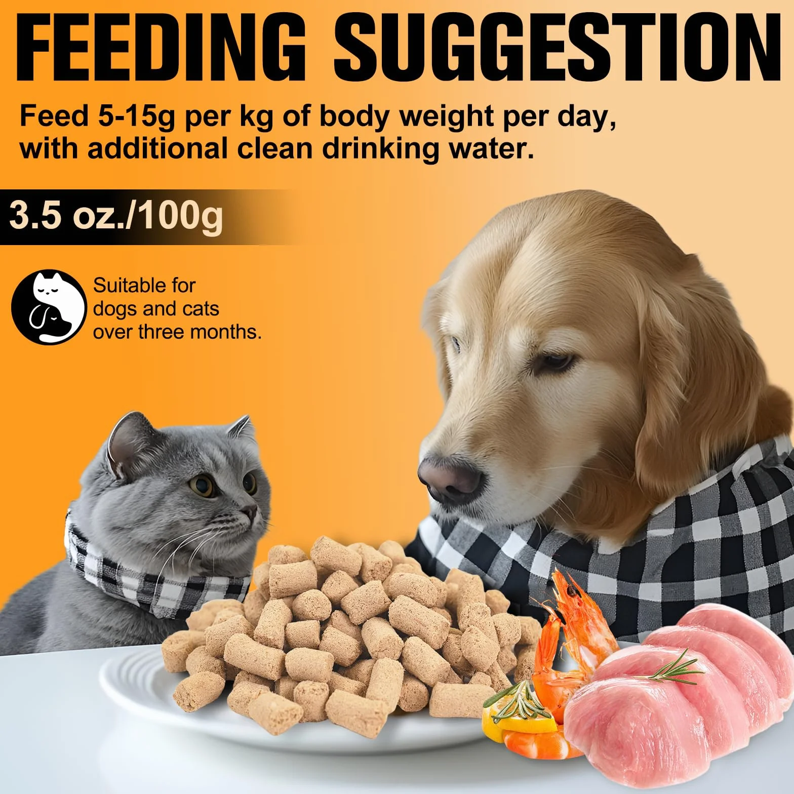 Snacks Premium pour Chats et Chiens - Krill et Viande de Poulet Lyophilisés - 100% Naturels
