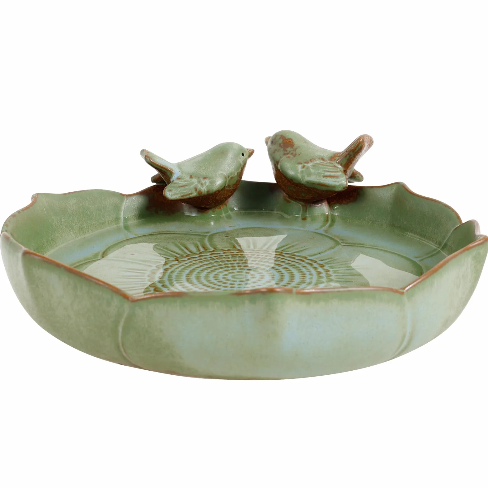 Bain pour Oiseaux en Céramique Émaillée 24 cm Résistant au Gel