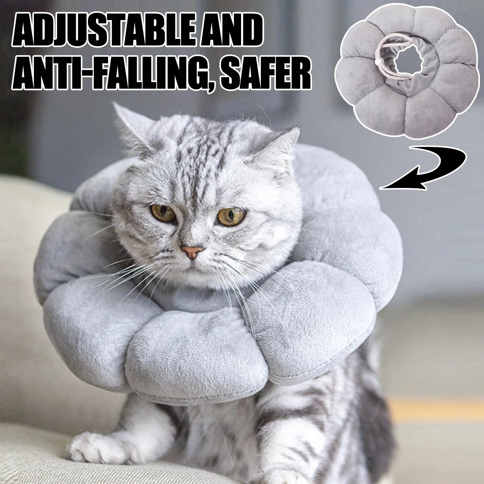 Doux et Confortable Ajustable Collier de Protection pour Chats et Chiots, Anti-Fuite, Prévention des Infections