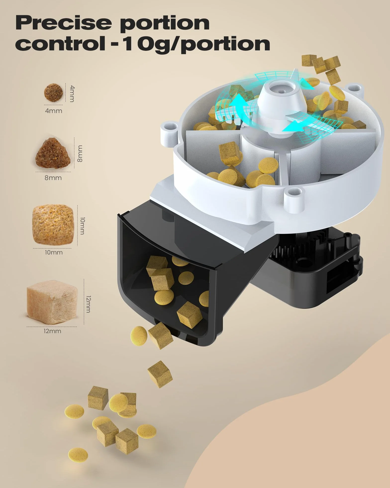 Distributeur Croquettes Chat Automatique WiFi 5G/2,4G Contrôle App Enregistrement Vocal Double Alimentation Grande Capacité 3L 10 Repas par Jour