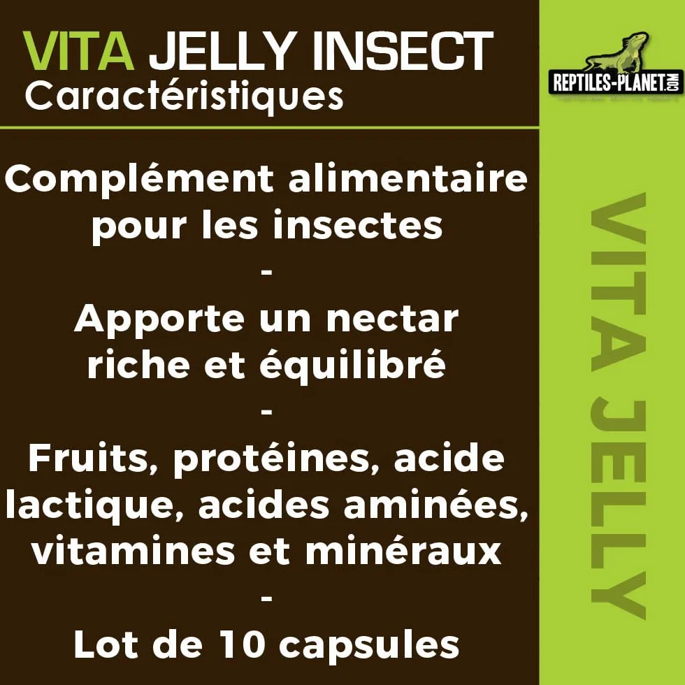 REPTILES PLANET Nourriture Vita Jelly Mix Insectes 10 Pièces