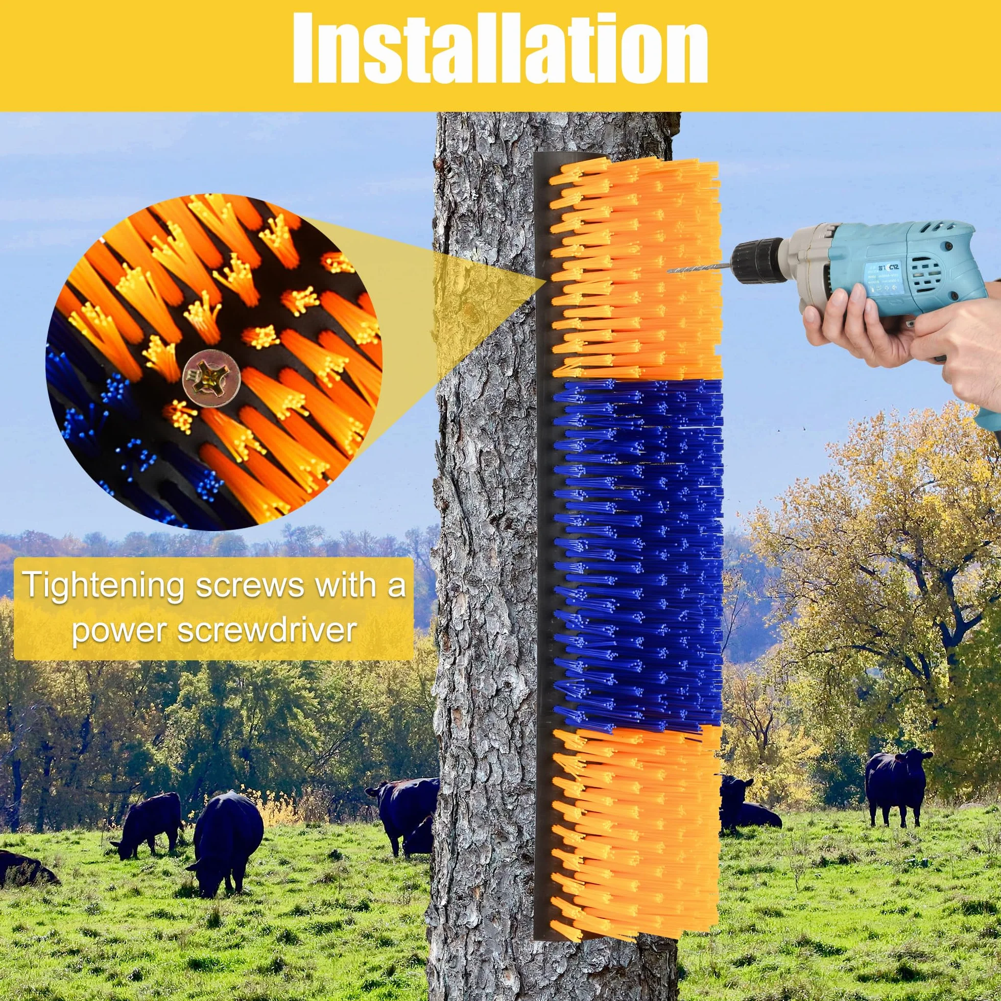 Brosses à Gratter pour Bétail - Lot de 2 Brosses de Toilettage pour Chevaux, Chèvres, Vaches