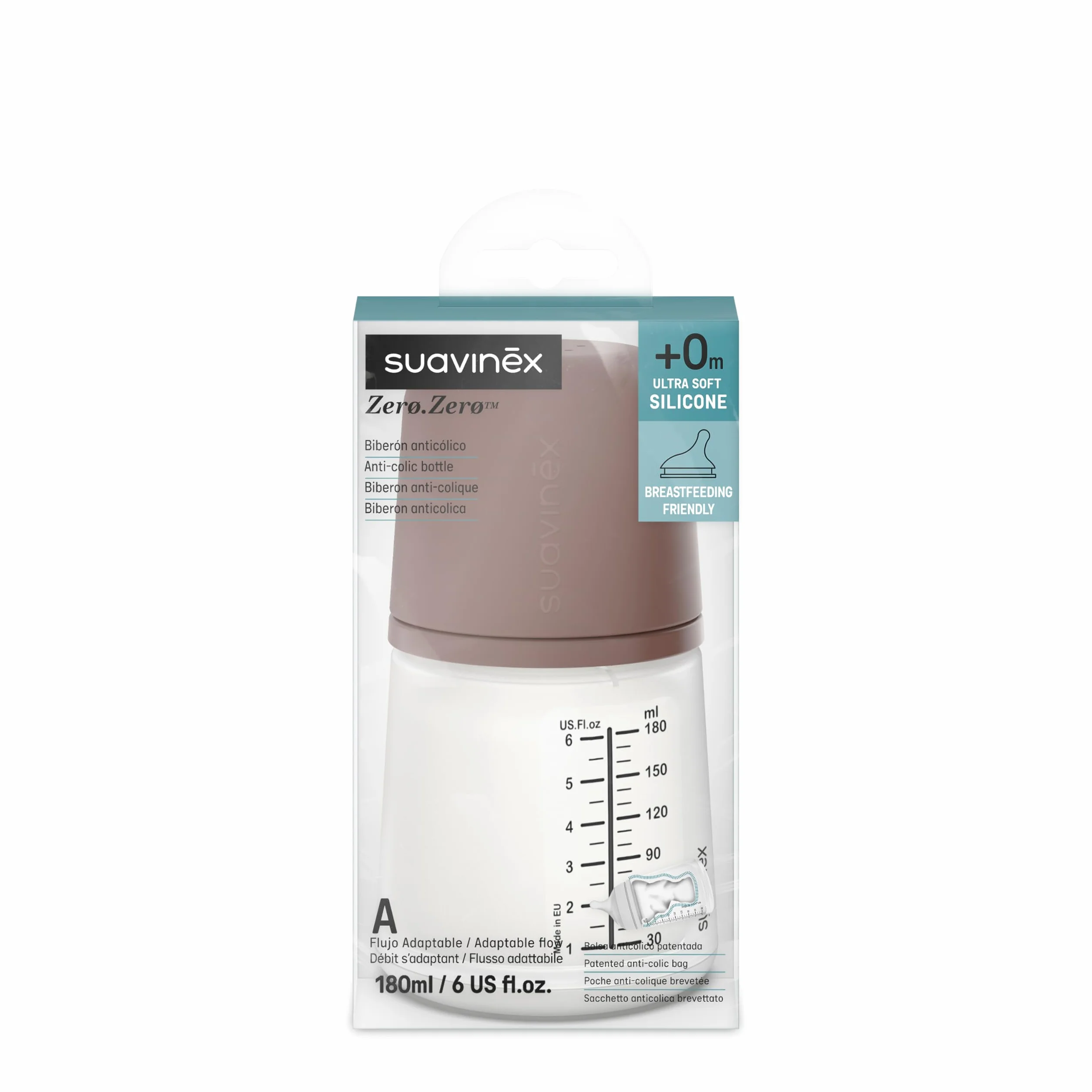 Suavinex Biberon Anti Colique Zero Zero 180 ml Tétine Spécial Allaitement Bébé Nouveau-né