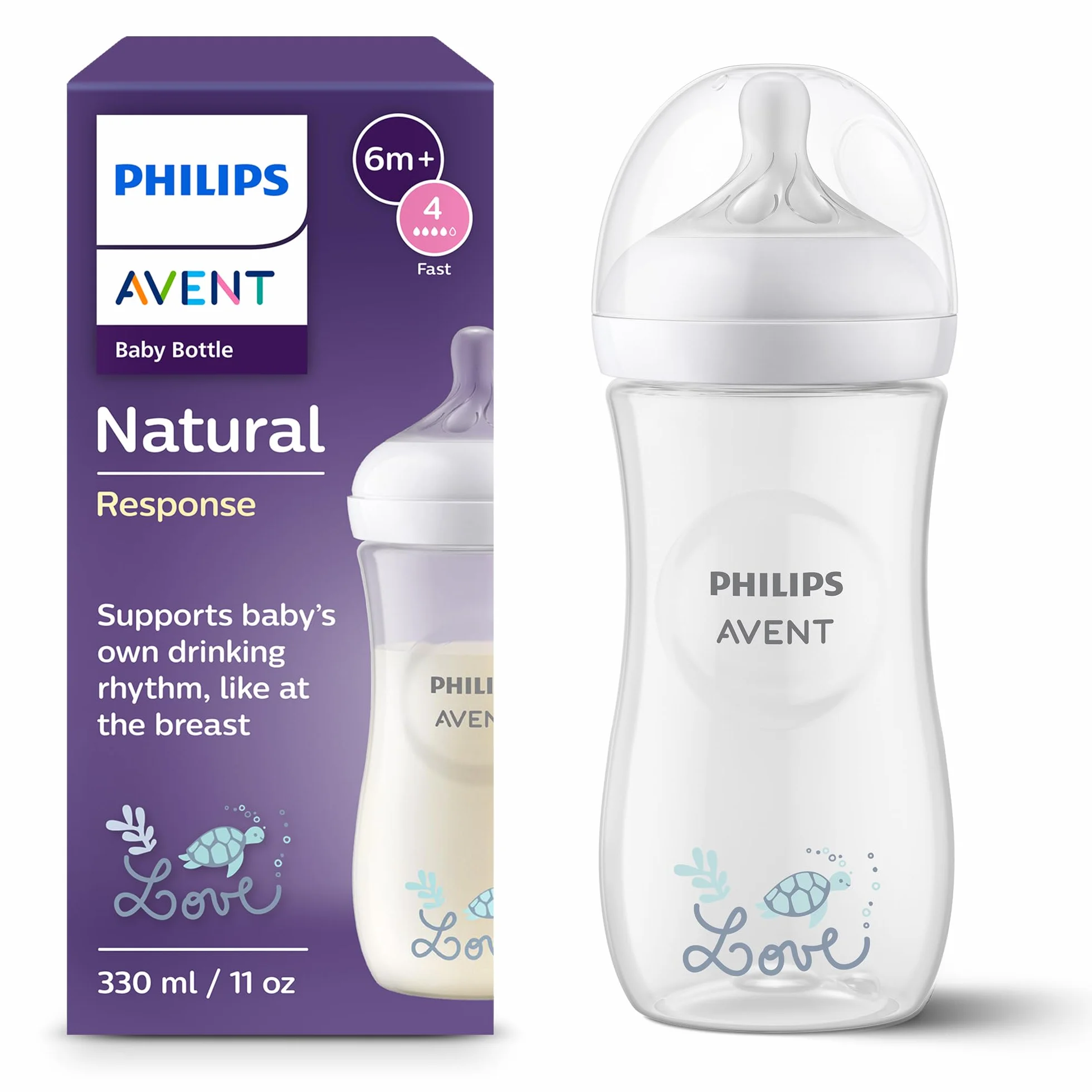 Philips Avent Biberon Natural Response 330 ml Imprimé Love