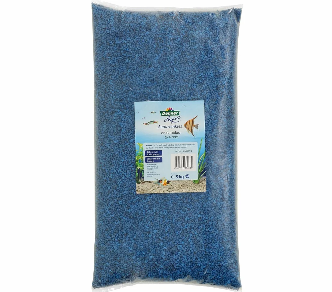 Dehner Aqua Gravier aquarium bleu gentiane grain 2-4 mm 5 kg