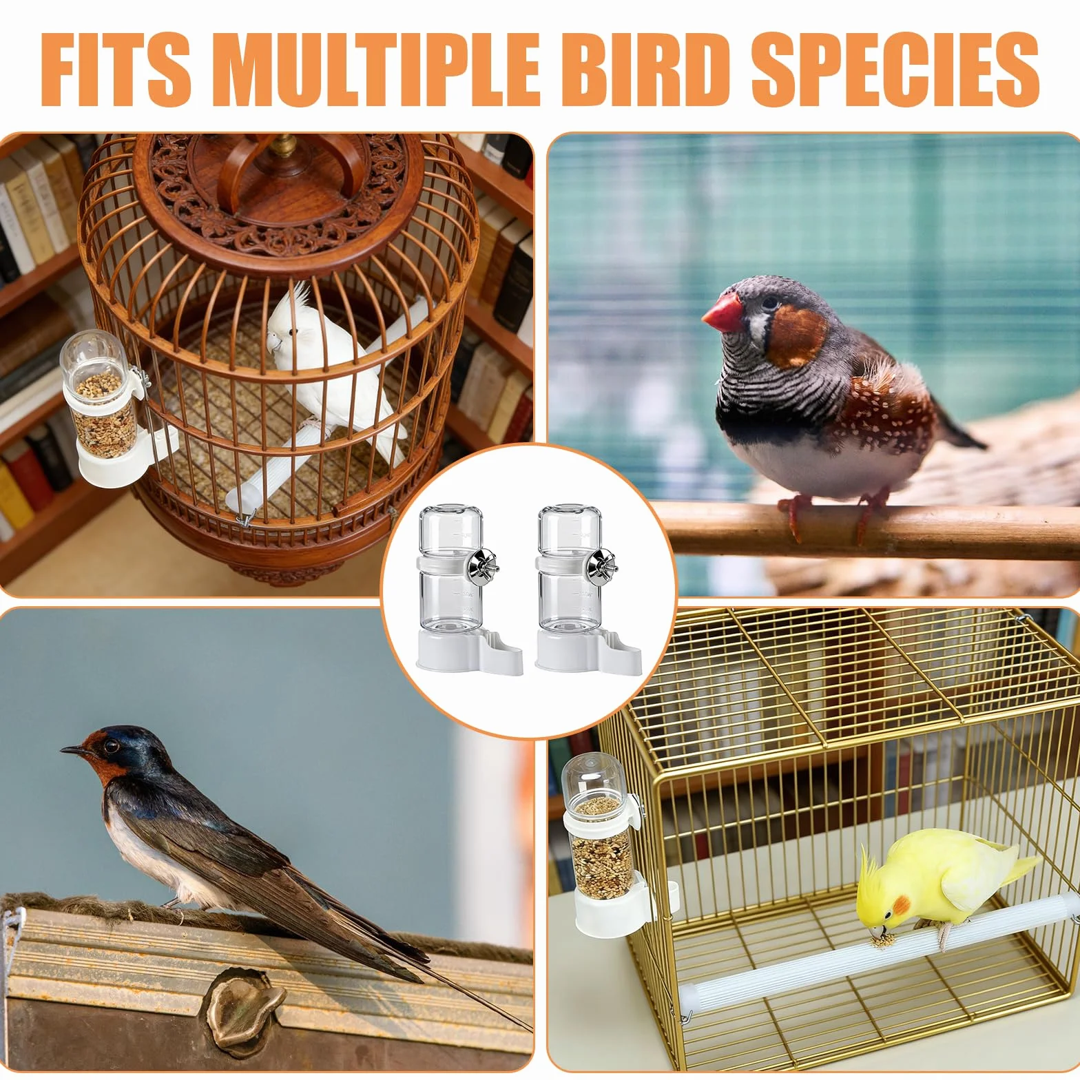 Abreuvoir Automatique pour Oiseaux de Cage, Distributeur d'Eau pour Oiseaux, Perroquets