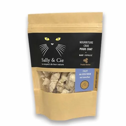 Filet de Lieu Noir en tranches Lyophilisée pour Chat Croquette Barf