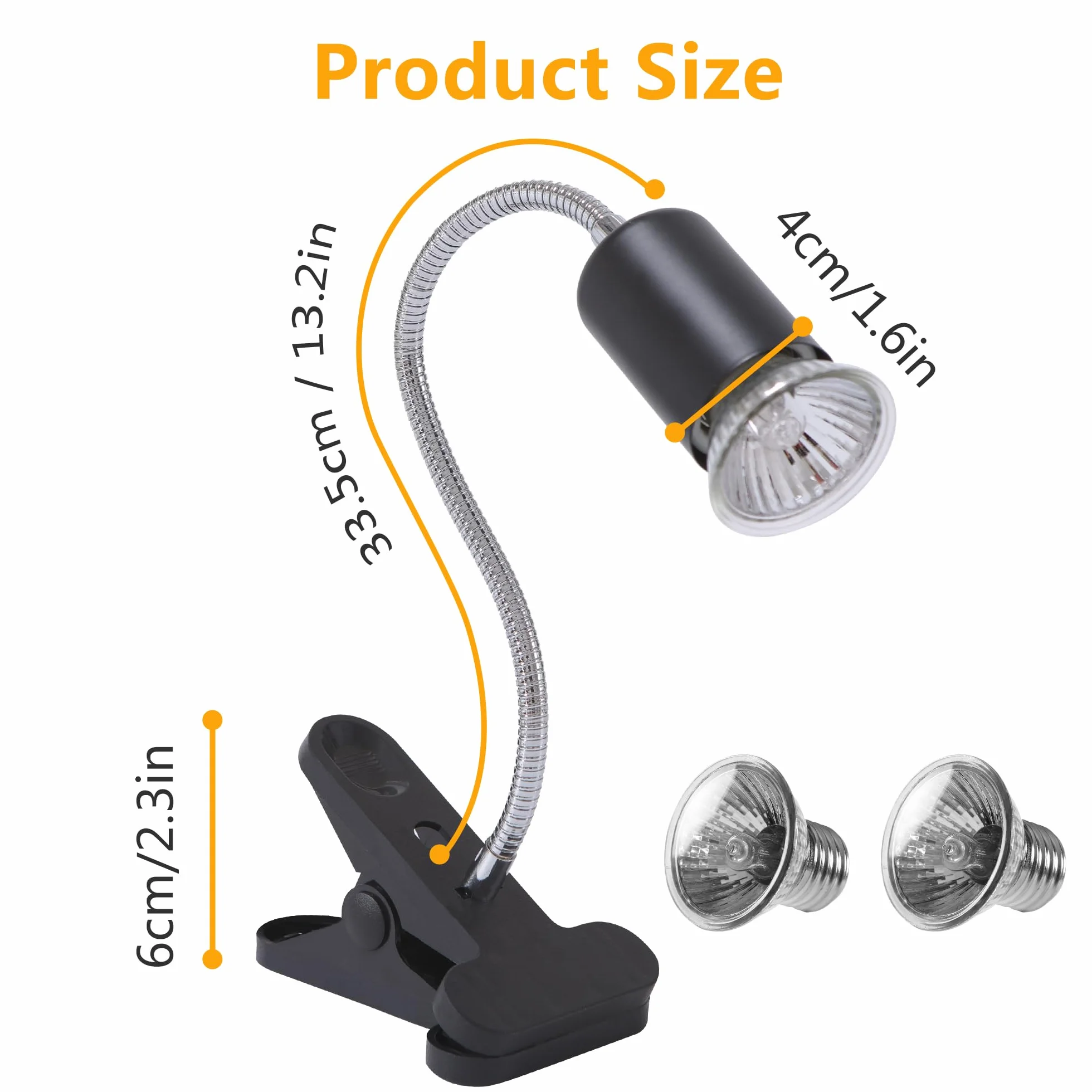 Lampe Chauffante Reptiles 50W UVA UVB Halogène Température Réglable