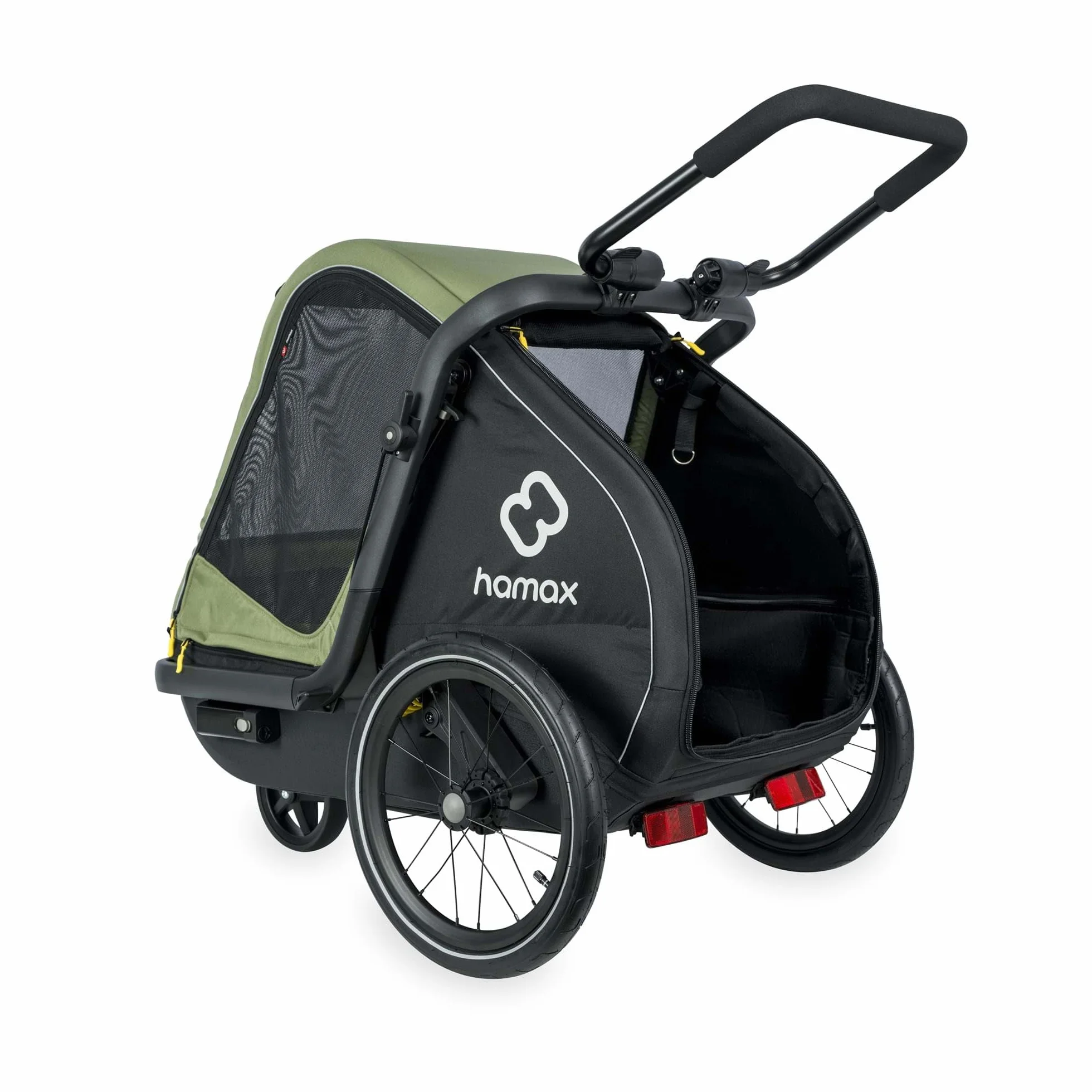 Hamax Remorque Chien Pluto Suspension 3 Positions Kit Poussette Inclus Charge Max 35 kg L 45 kg Sécurité Confort