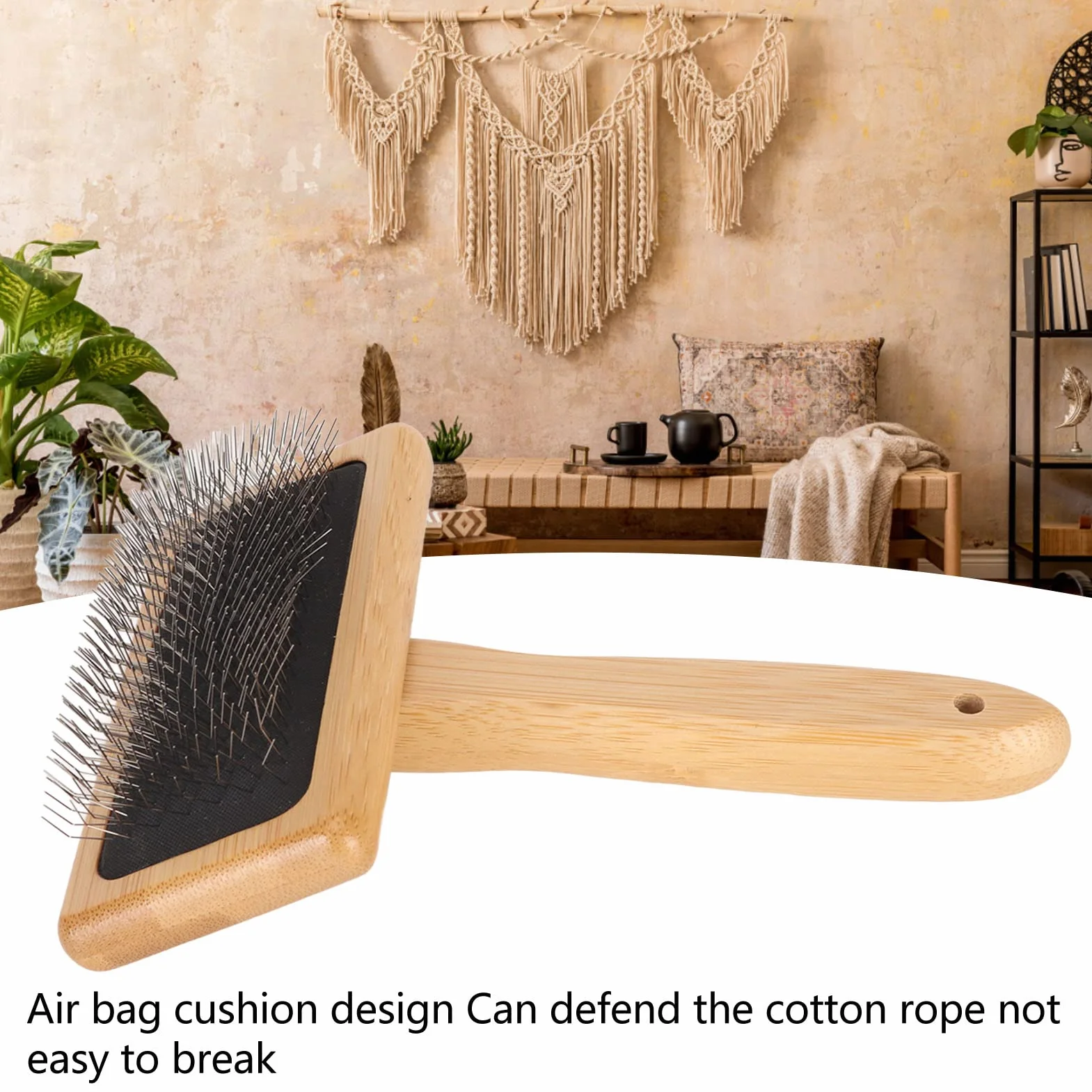 Brosse à Plumer pour Chats, Peigne en Macramé, Coussin Troué (L)