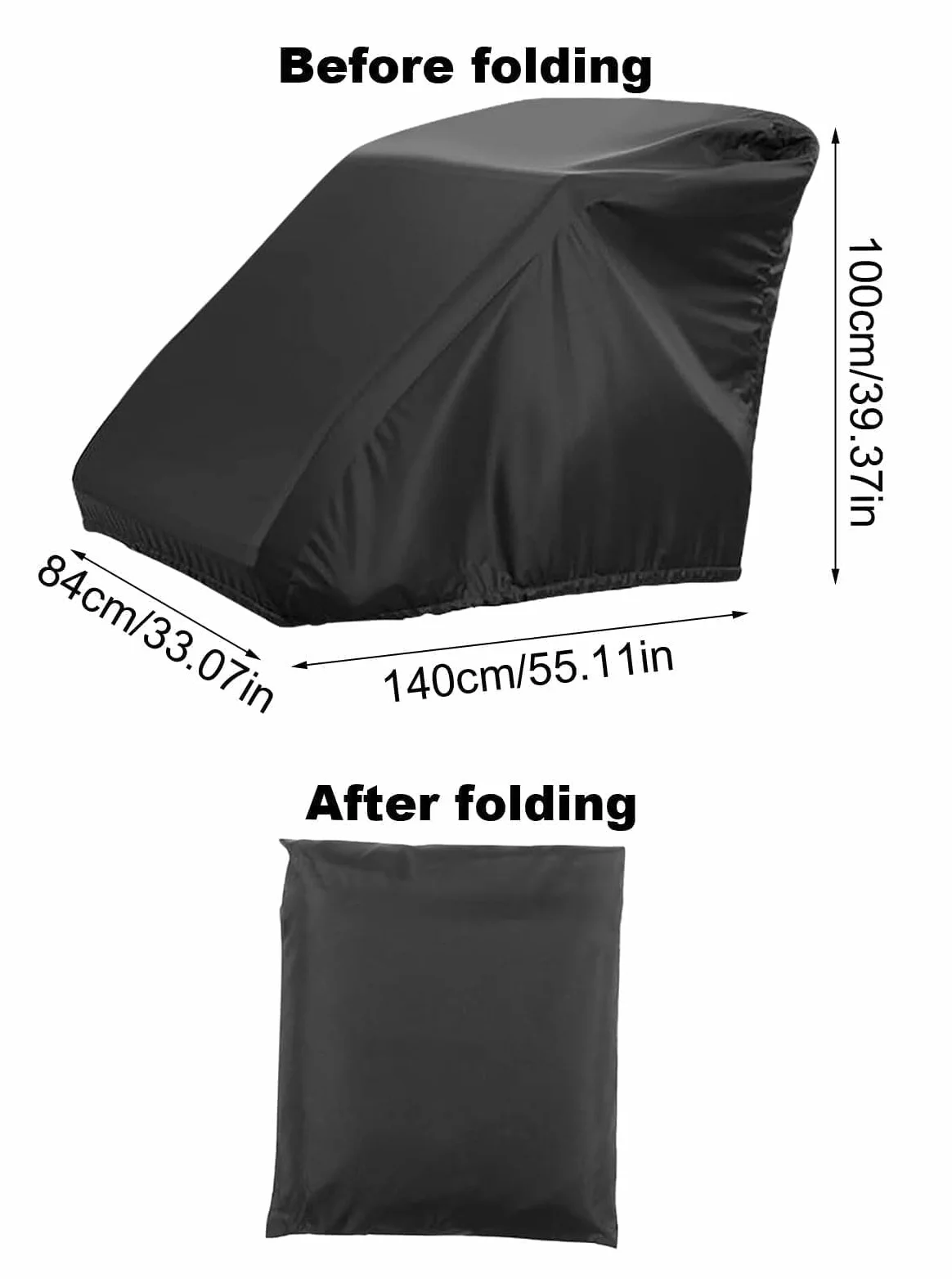 Housse de Remorque de Vélo en Tissu Oxford 420D Universelle 140x84x100 cm