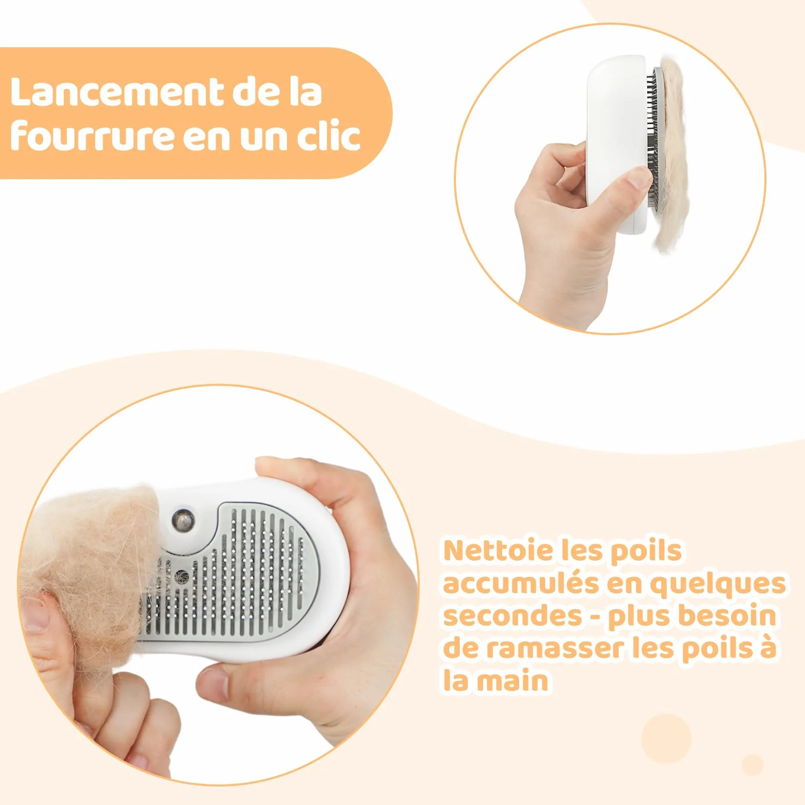 Brosse Vapeur Chat Rechargeable Nepfaivy - Nettoyeur Vapeur pour Animaux Élimine Les Poils