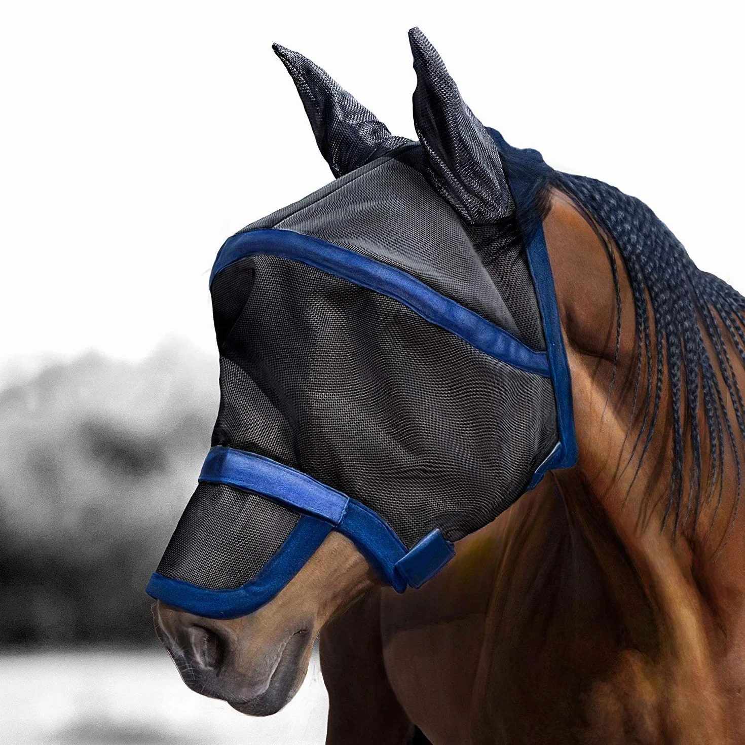 Harrison Howard Maskology Masque de mouche suprême de cheval Navy (L)
