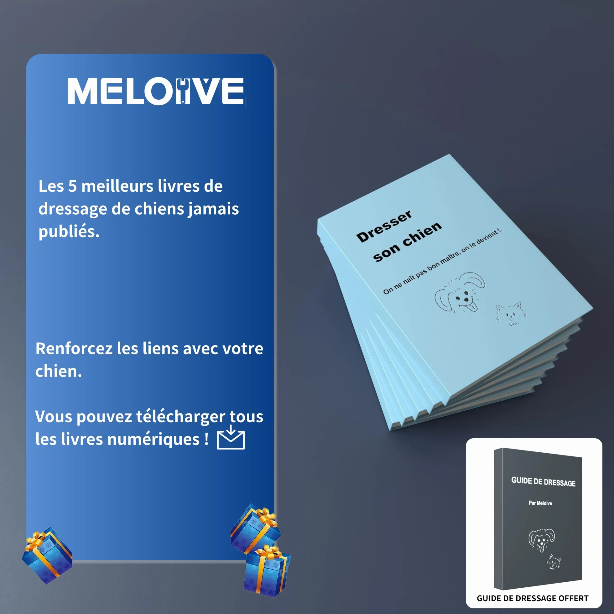 Meloive Collier de Dressage Anti Aboiement 3 en 1 LED, Portée 3800m, Modes Lumière/Son/Vibration/Choc Statique