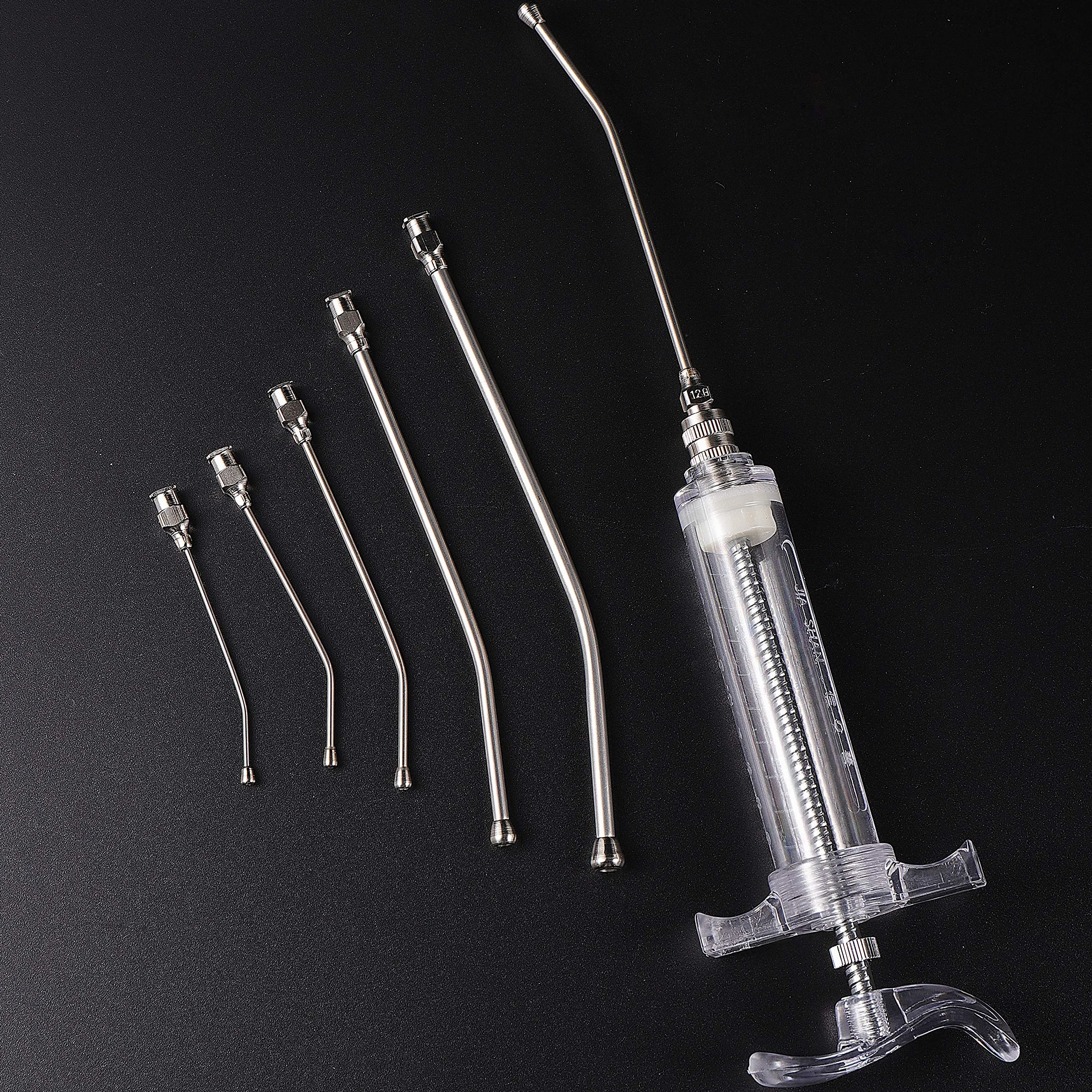Ensemble de seringues d'alimentation manuelle pour oiseau bébé perroquet 50 ML avec 6 tubes de gavage incurvés et cuillère en acier inoxydable
