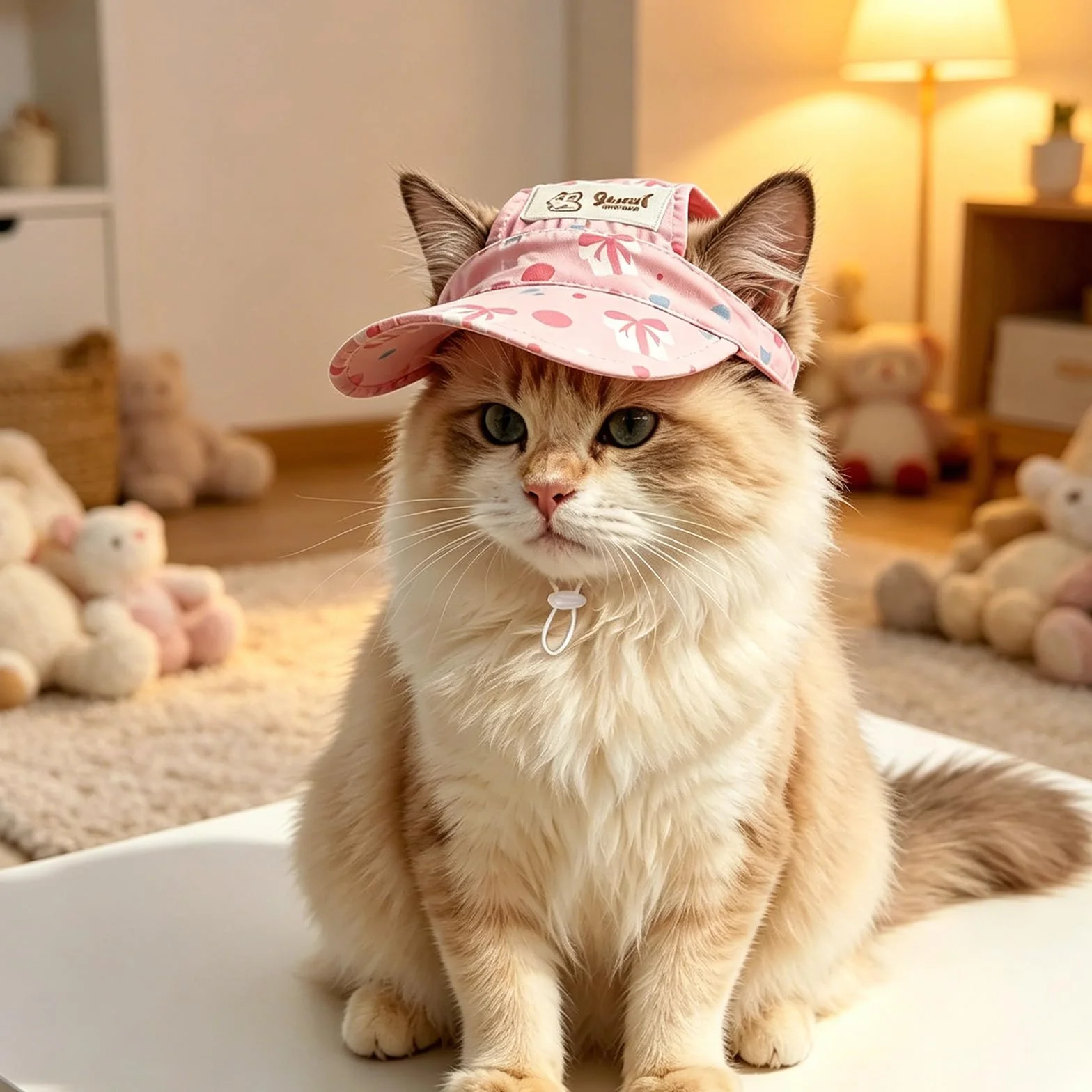 2 Pièces Casquette Chien de Protection Solaire, Chapeau pour Chat Réglable avec Trous d'oreilles, Chapeau de Sport Chat de Compagnie Extérieur pour l'Été Convient Chats et Chiots, Respirant M