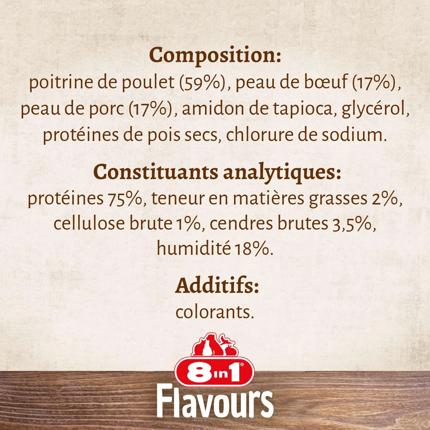8in1 Triple Flavour Mega Twisted Sticks - Grandes bâtonnets à mâcher au Filet de Poulet, Peau de Porc et de bœuf – 140 g (2 pièces)