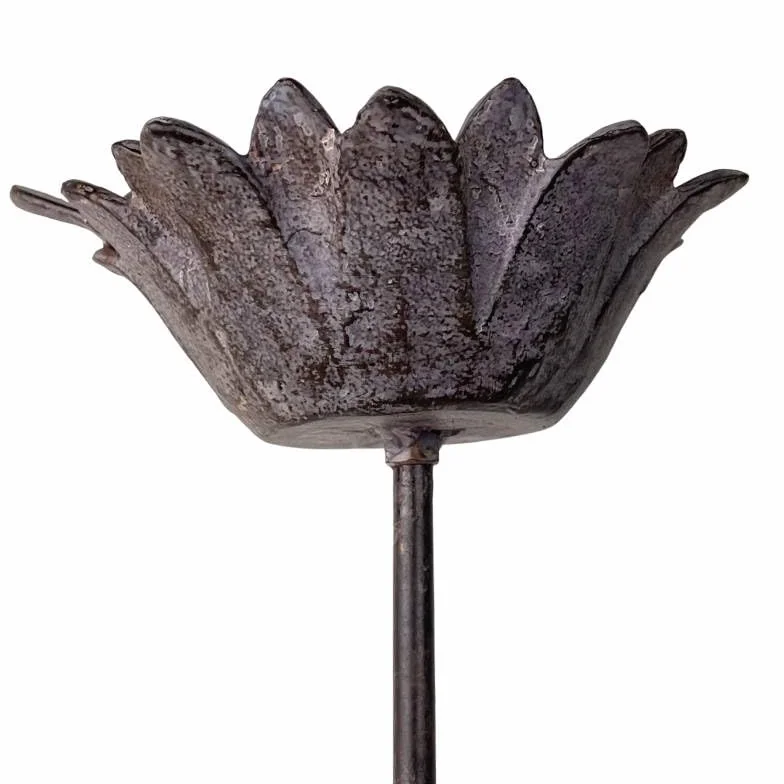 Pique Oiseau en Fonte et Acier Patinée Marron 15x18,5x118cm