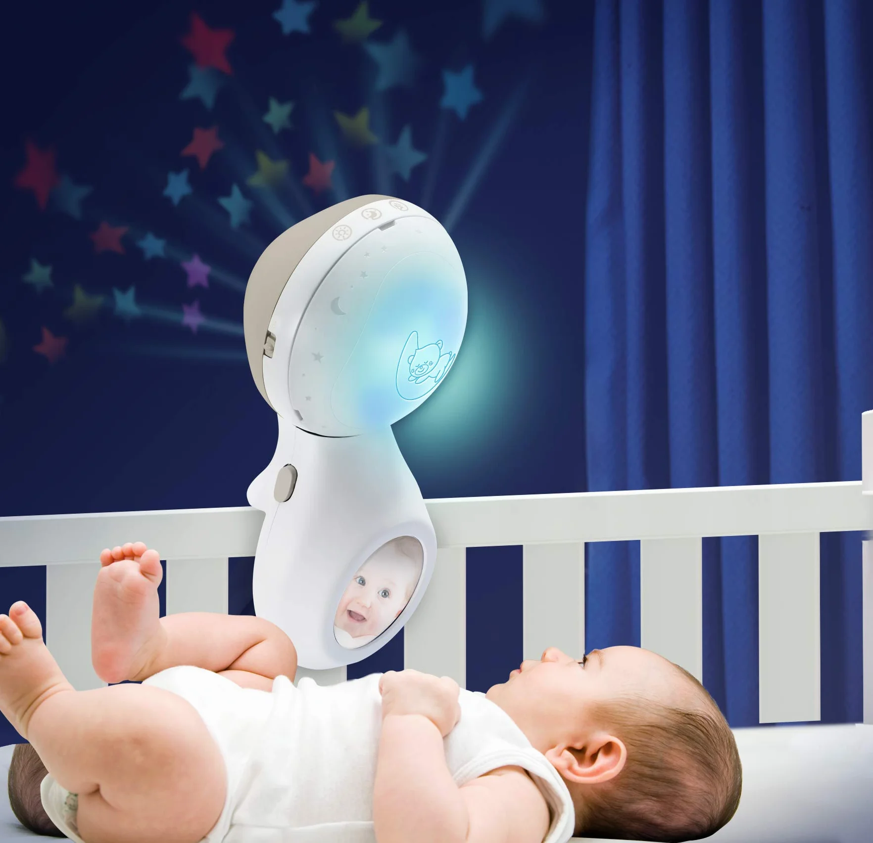 Infantino Mobile Musical 3-en-1 Projecteur Veilleuse Gris